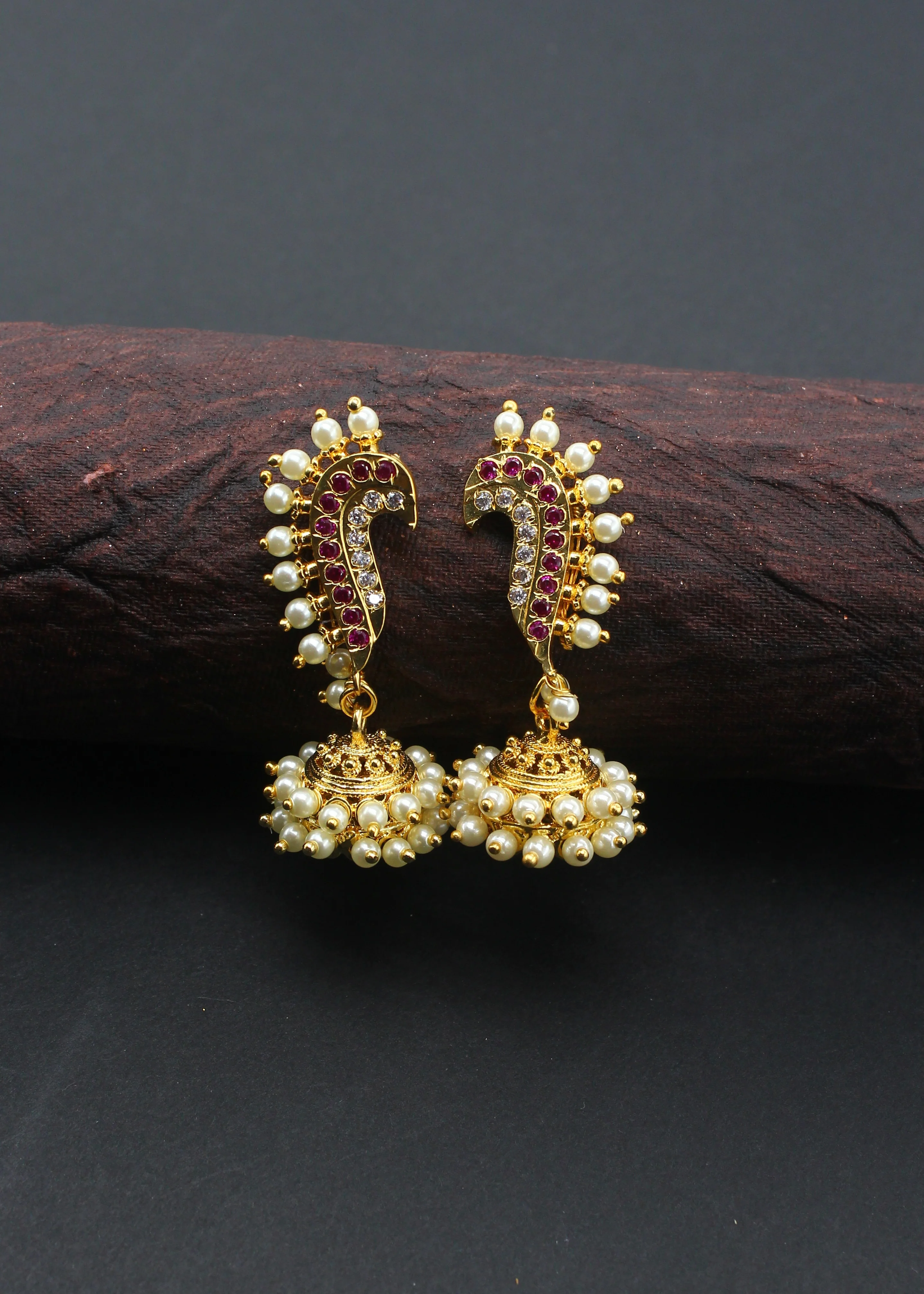 PUNERI DESIGNER EARRINGS WITH JHUMKI - Image 4