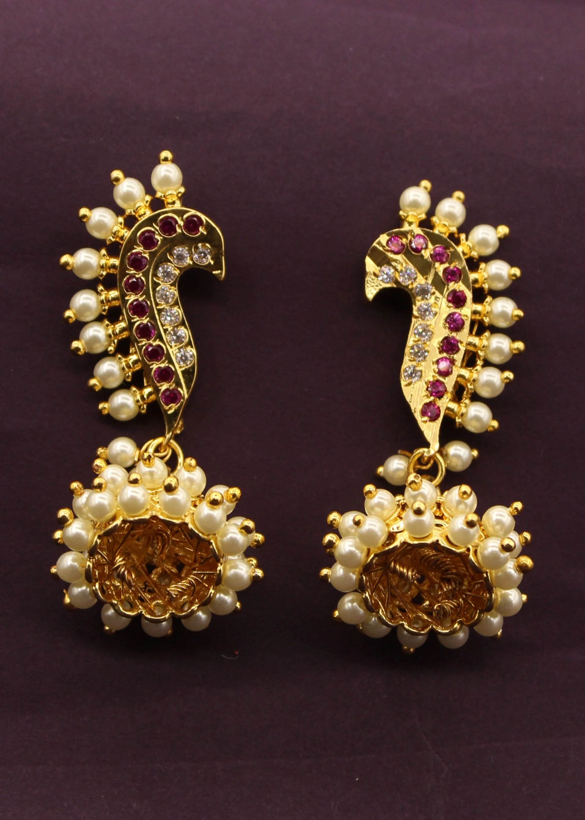 PUNERI DESIGNER EARRINGS WITH JHUMKI - Image 5