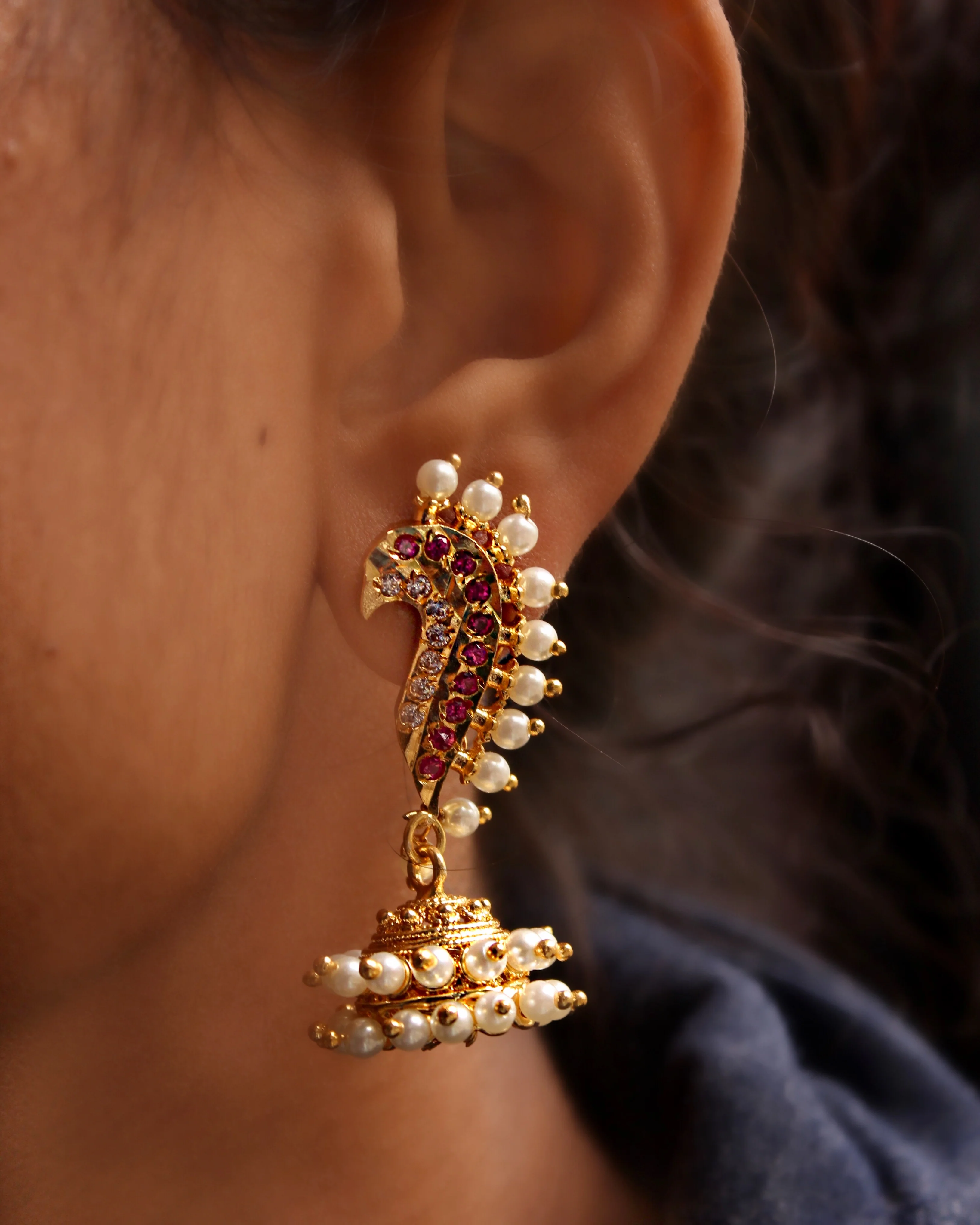 PUNERI DESIGNER EARRINGS WITH JHUMKI - Image 6