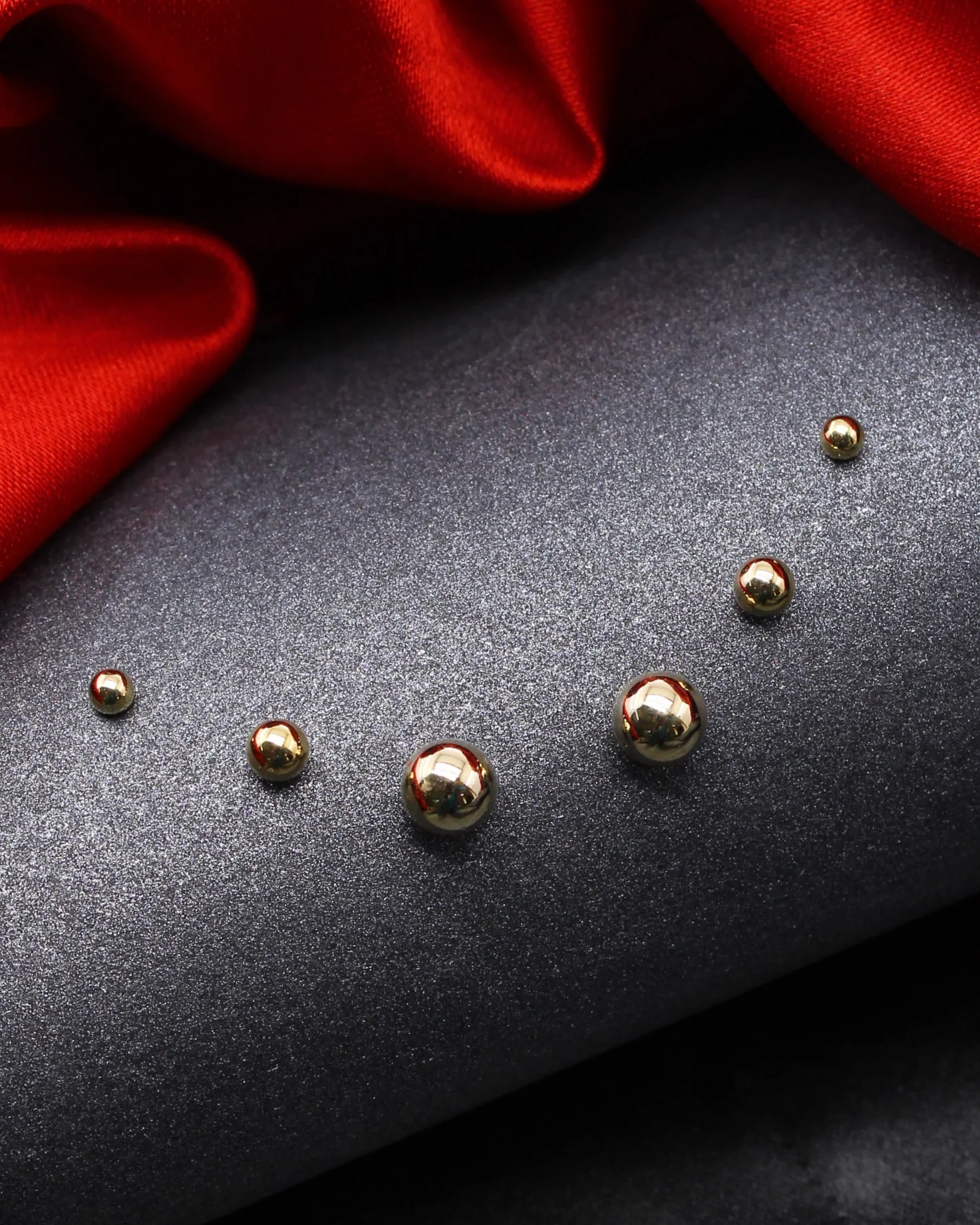 CLASSY GOLDEN BEADS EAR-STUDS - Image 3