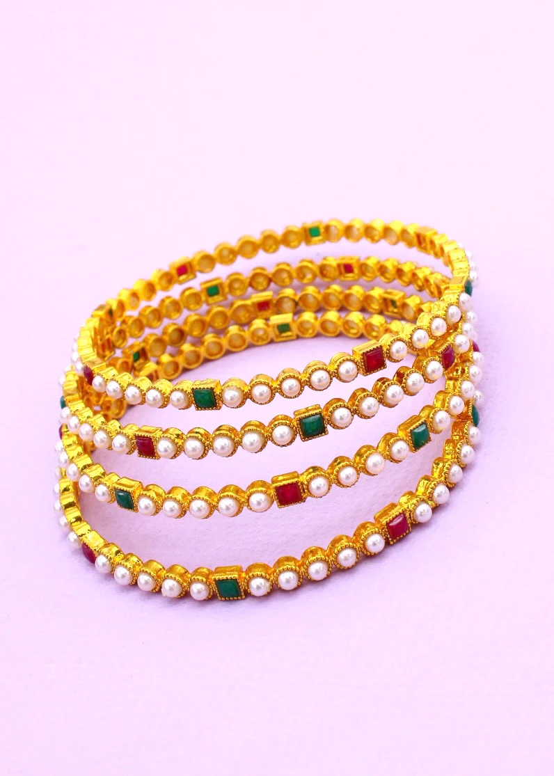 SQUARE DESIGN MOTI BANGLES - Image 3