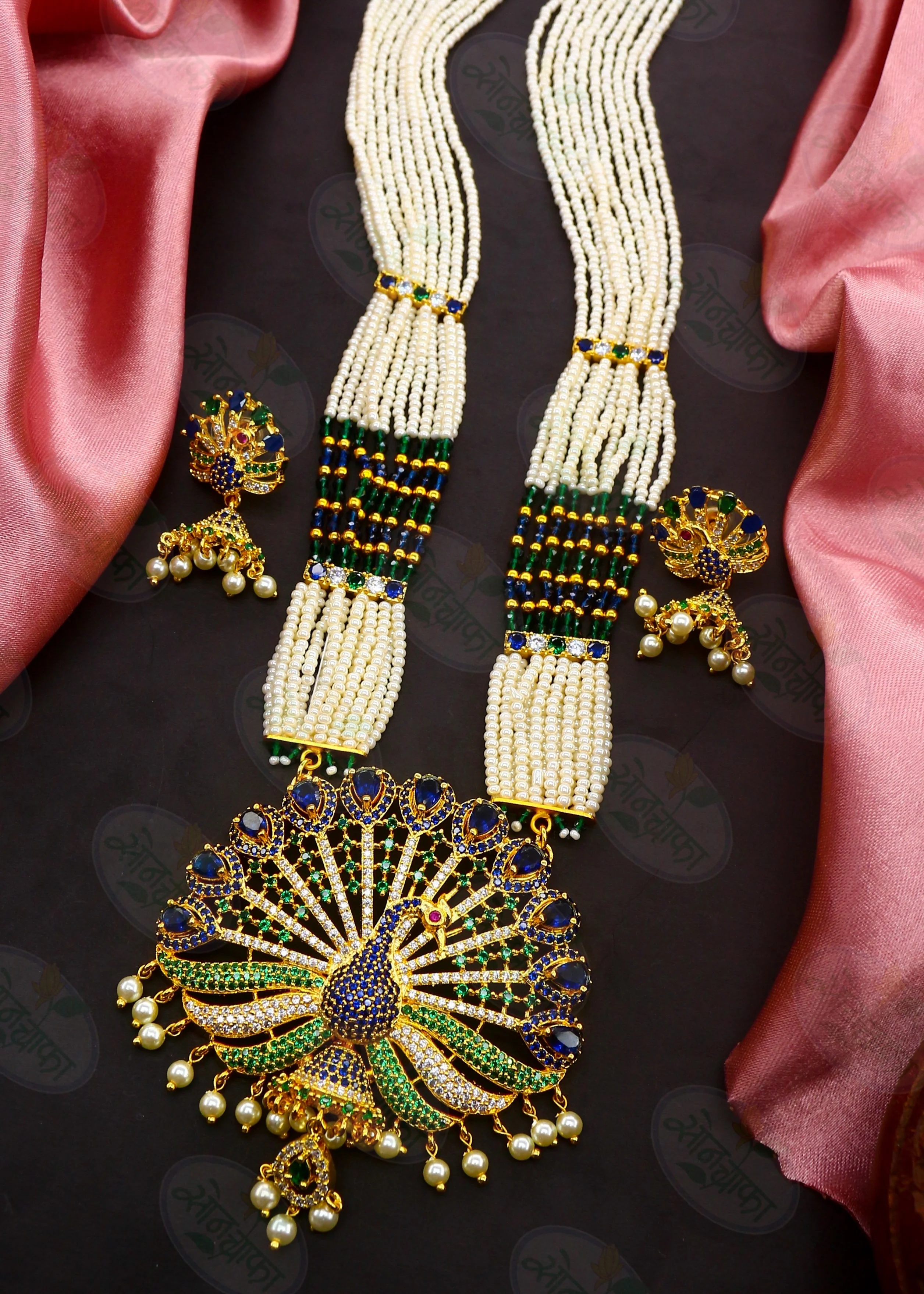 REGAL PEACOCK MOTI NECKLACE - Image 3