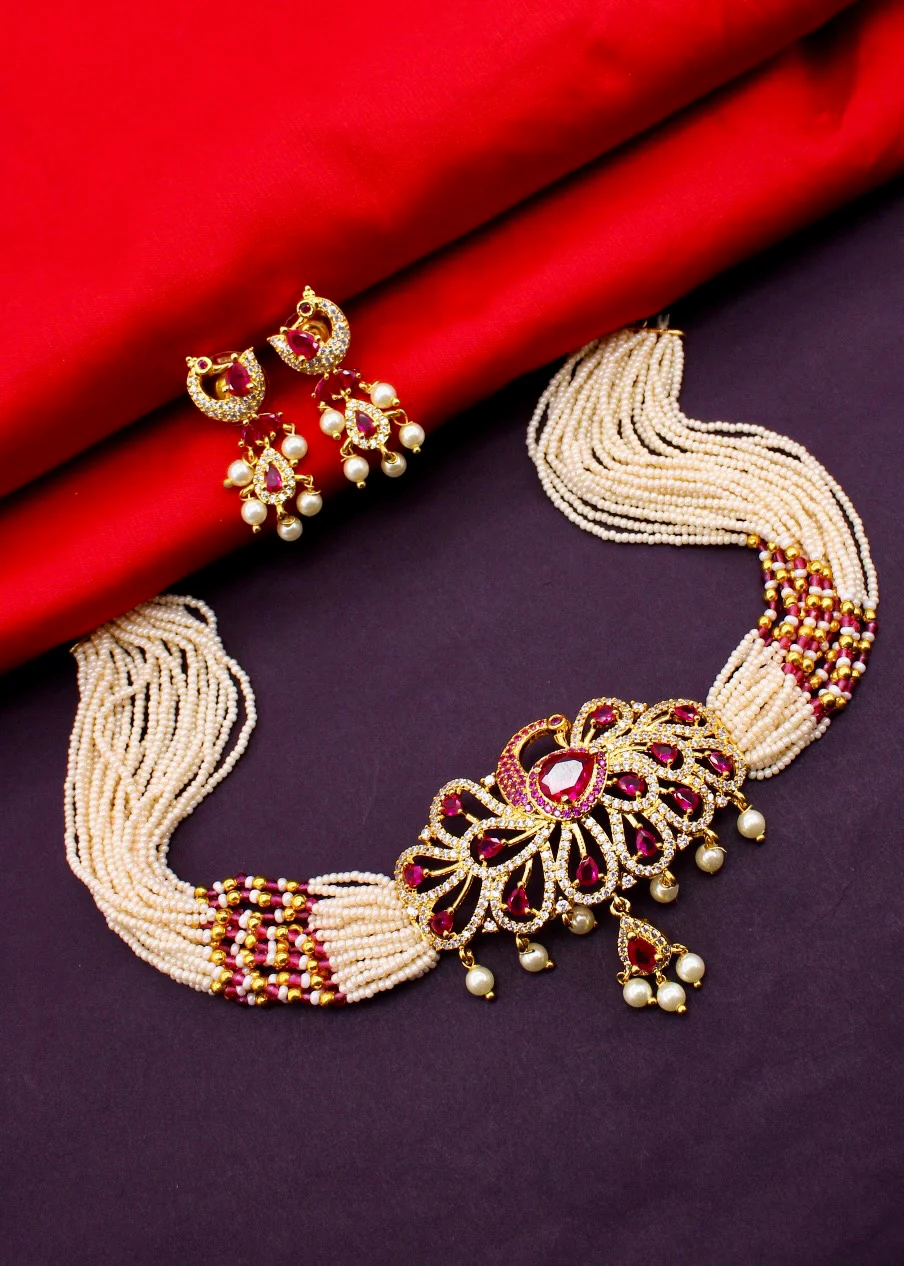 GLEAMING PEACOCK CHOKER SET - Image 12