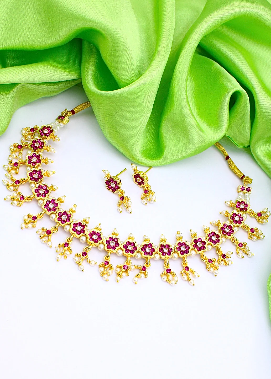 FLOWERET MOTI NECKLACE - Image 7