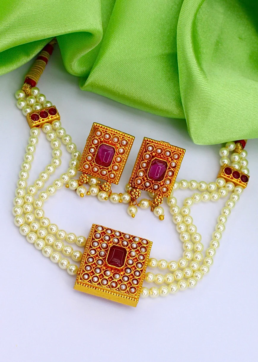 SQUARE DESIGNER CHOKER SET - Image 11