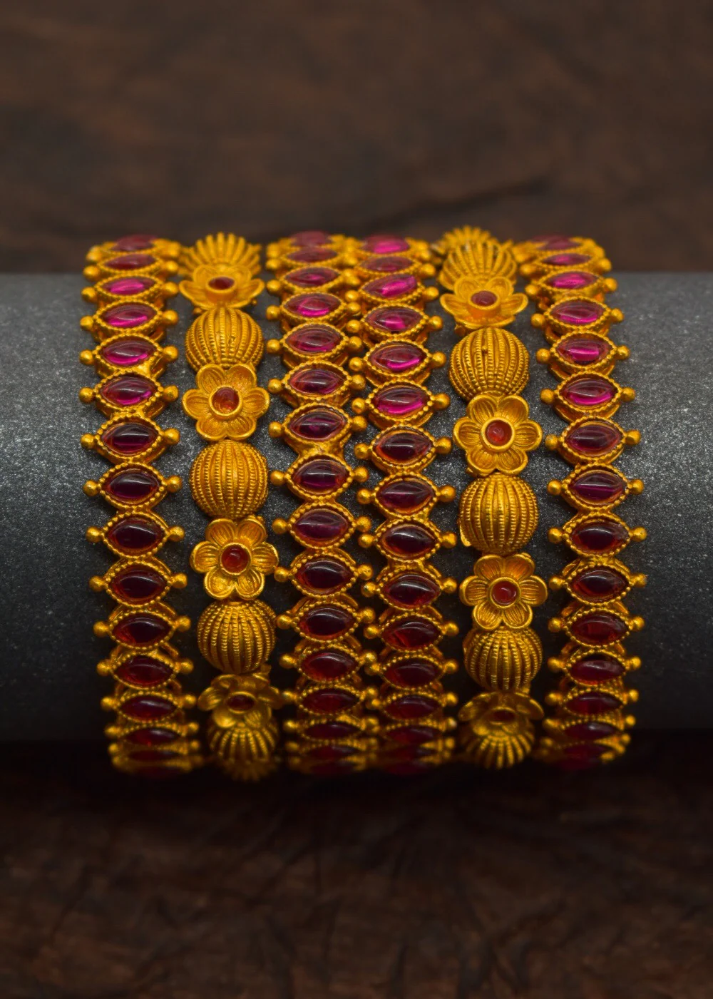 STYLISH PINK STONE BANGLES - Image 2