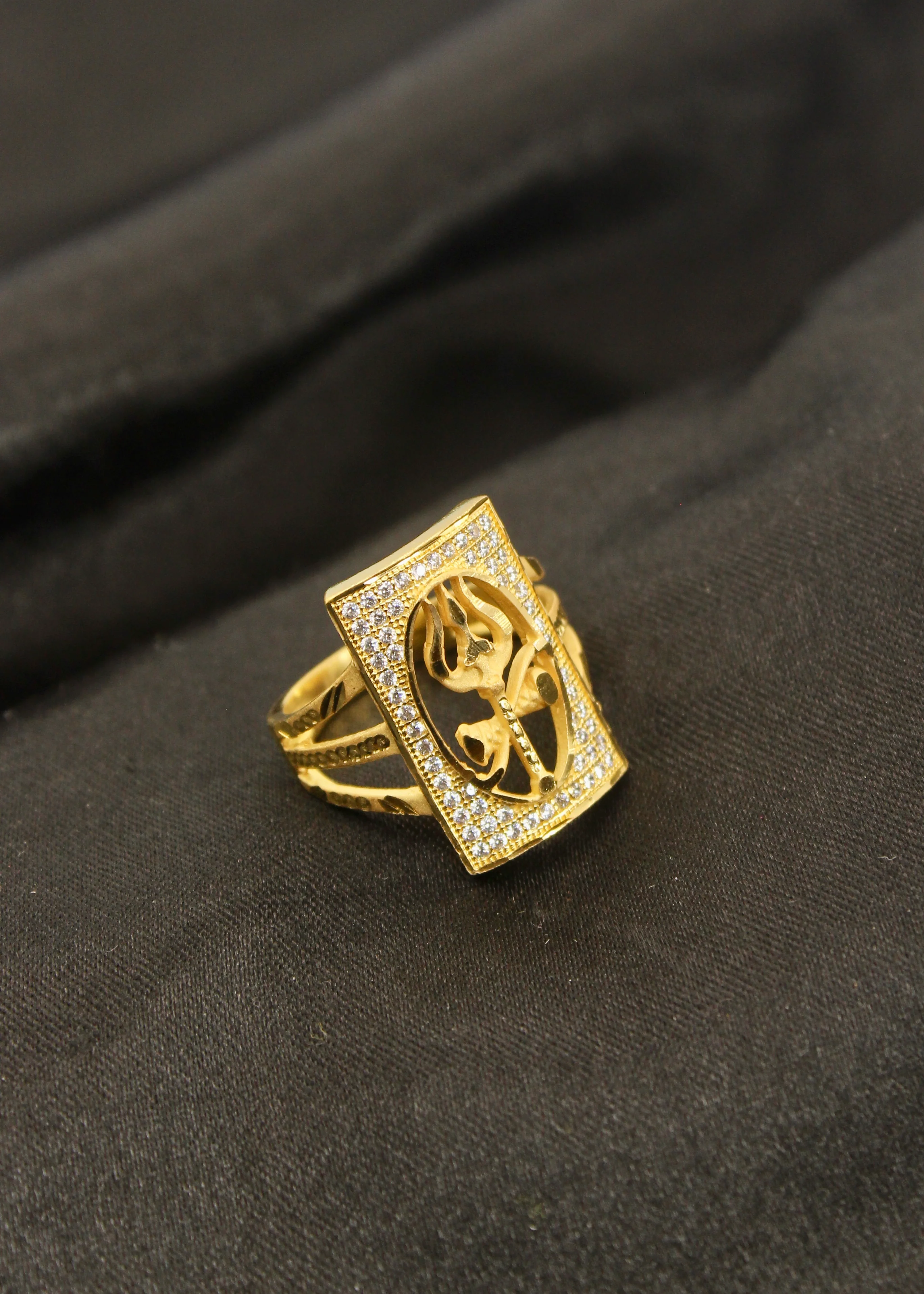 TRISHUL DESIGNER GOLDEN RING - Image 2