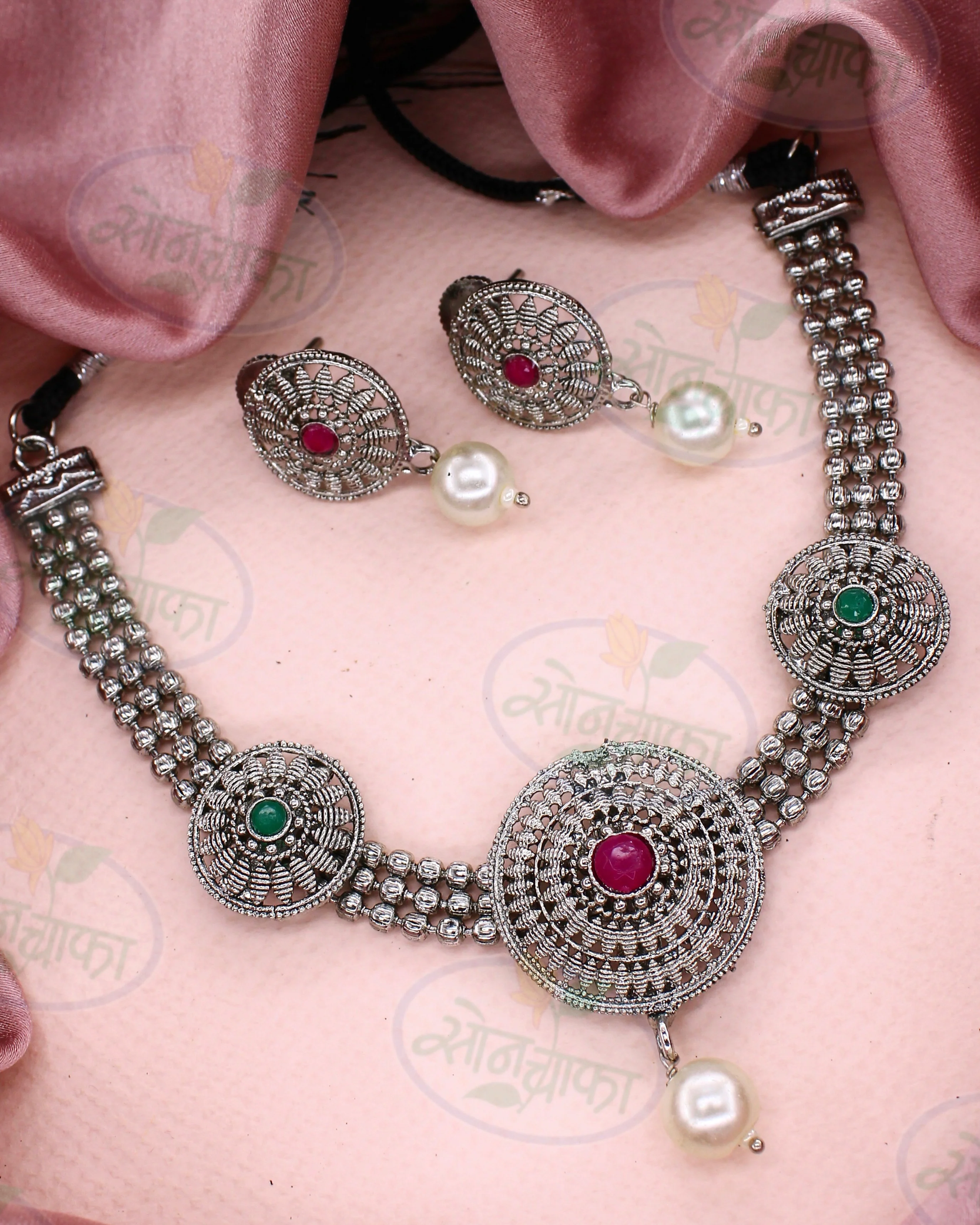 FANCY OXIDISED NECKLACE