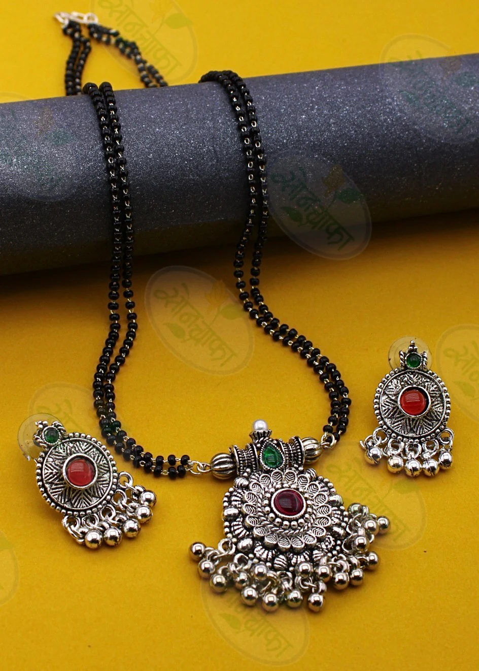 OXIDISED BLOSSOM MANGALSUTRA - Image 2