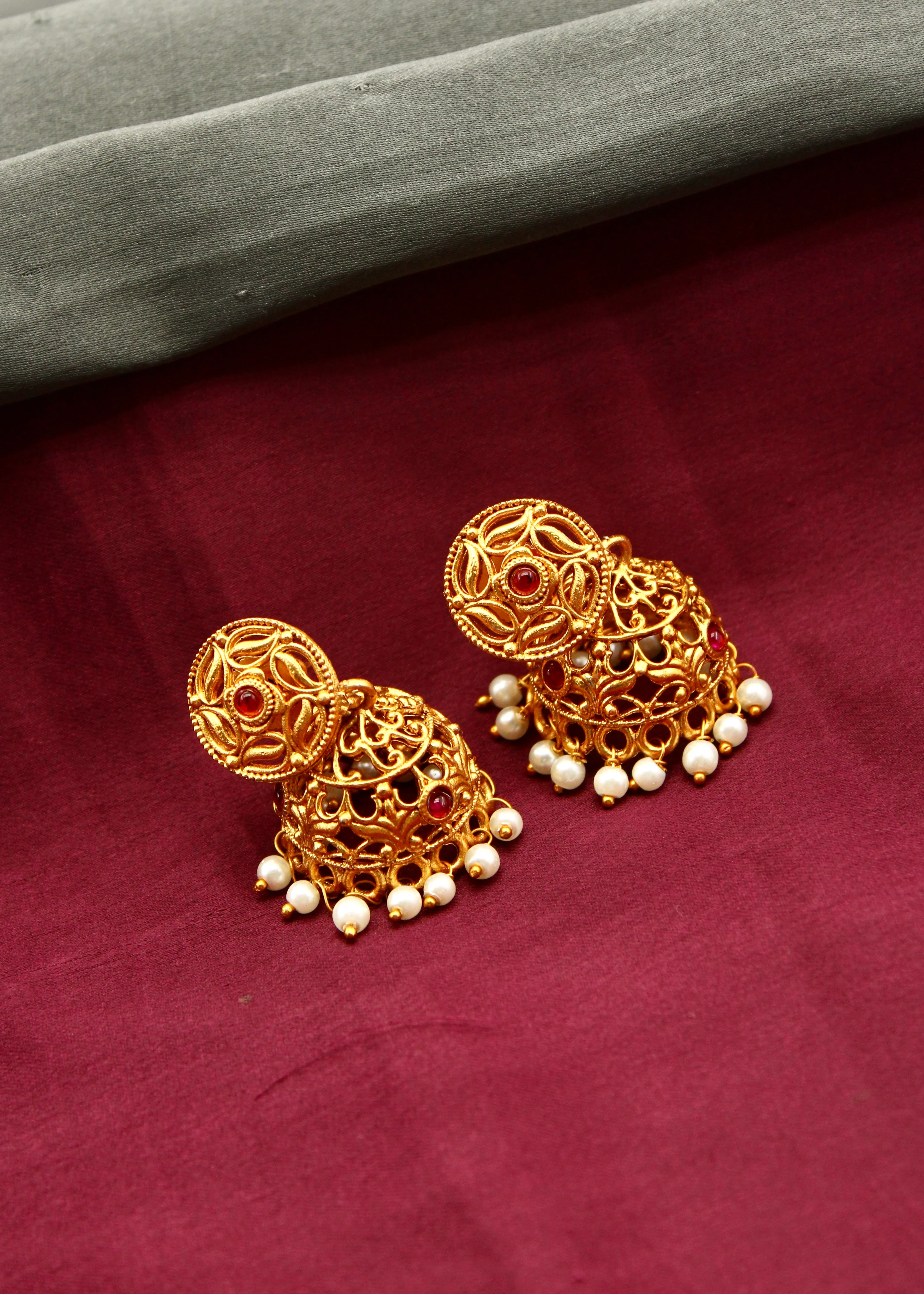 ENTHRALL JHUMKI EARRINGS - Image 3