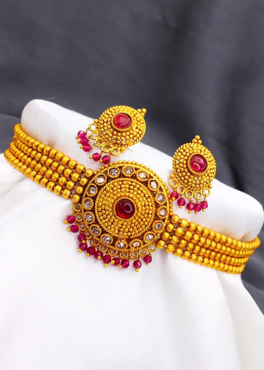 STYLISED FLORAL CHOKER SET - Image 2