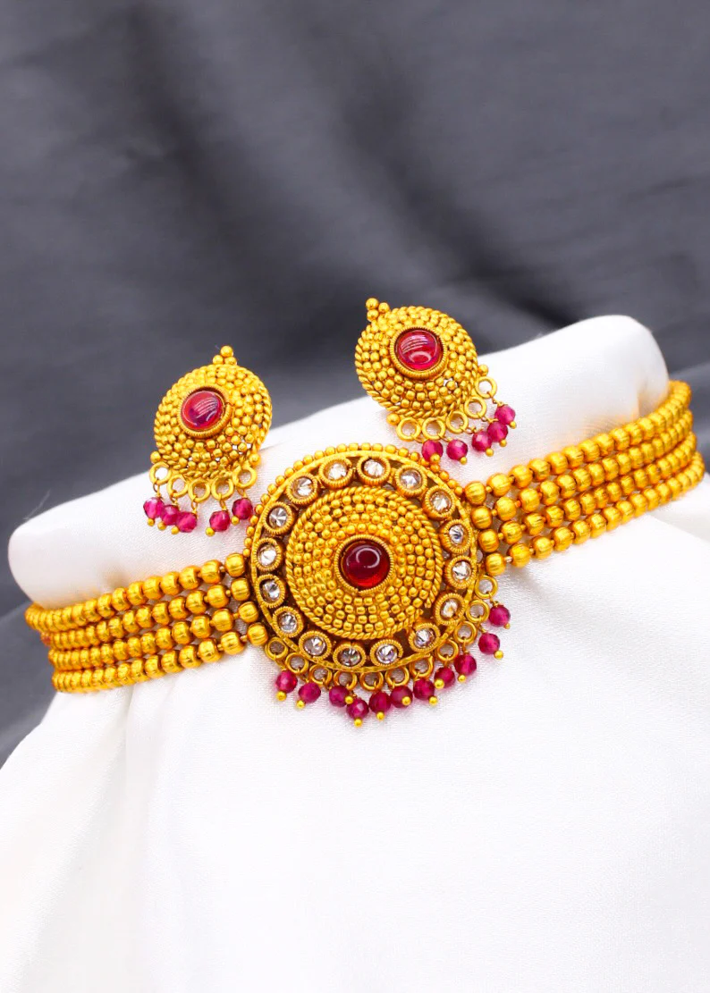 STYLISED FLORAL CHOKER SET - Image 4