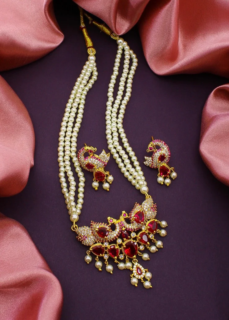 CLASSIC PEACOCK MOTI NECKLACE - Image 3