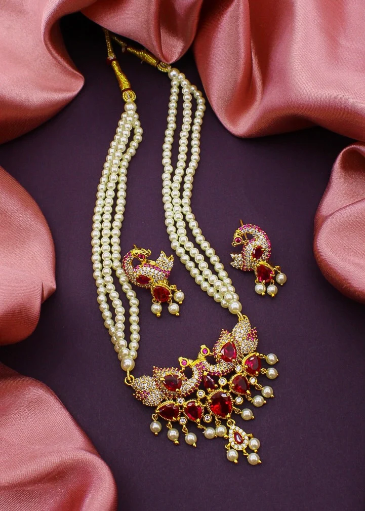 CLASSIC PEACOCK MOTI NECKLACE - Image 4