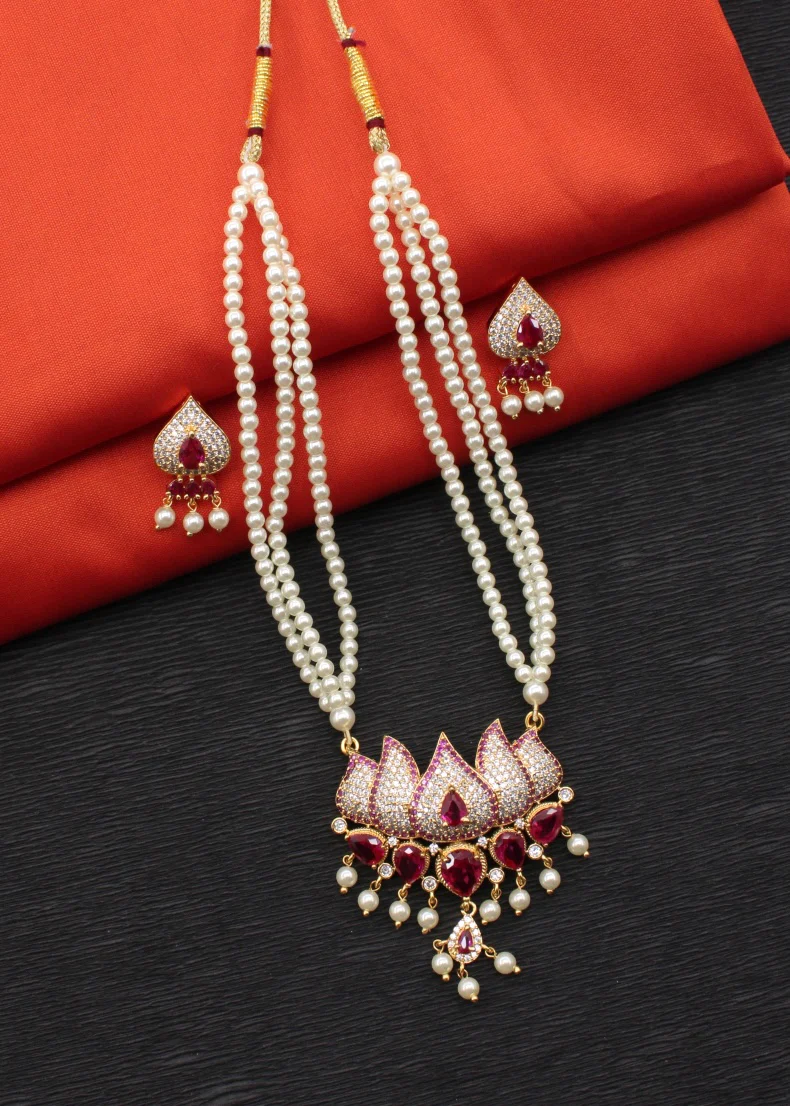 LOTUS DESIGNER MOTI NECKLACE - Image 6