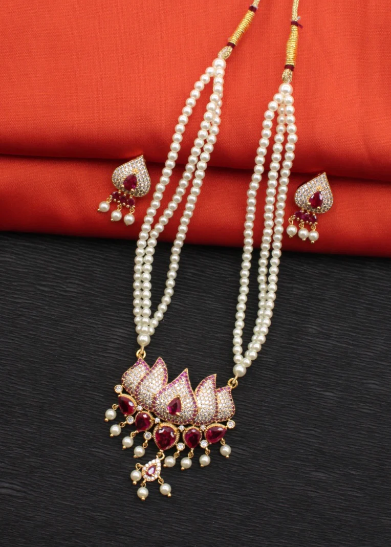 LOTUS DESIGNER MOTI NECKLACE - Image 7