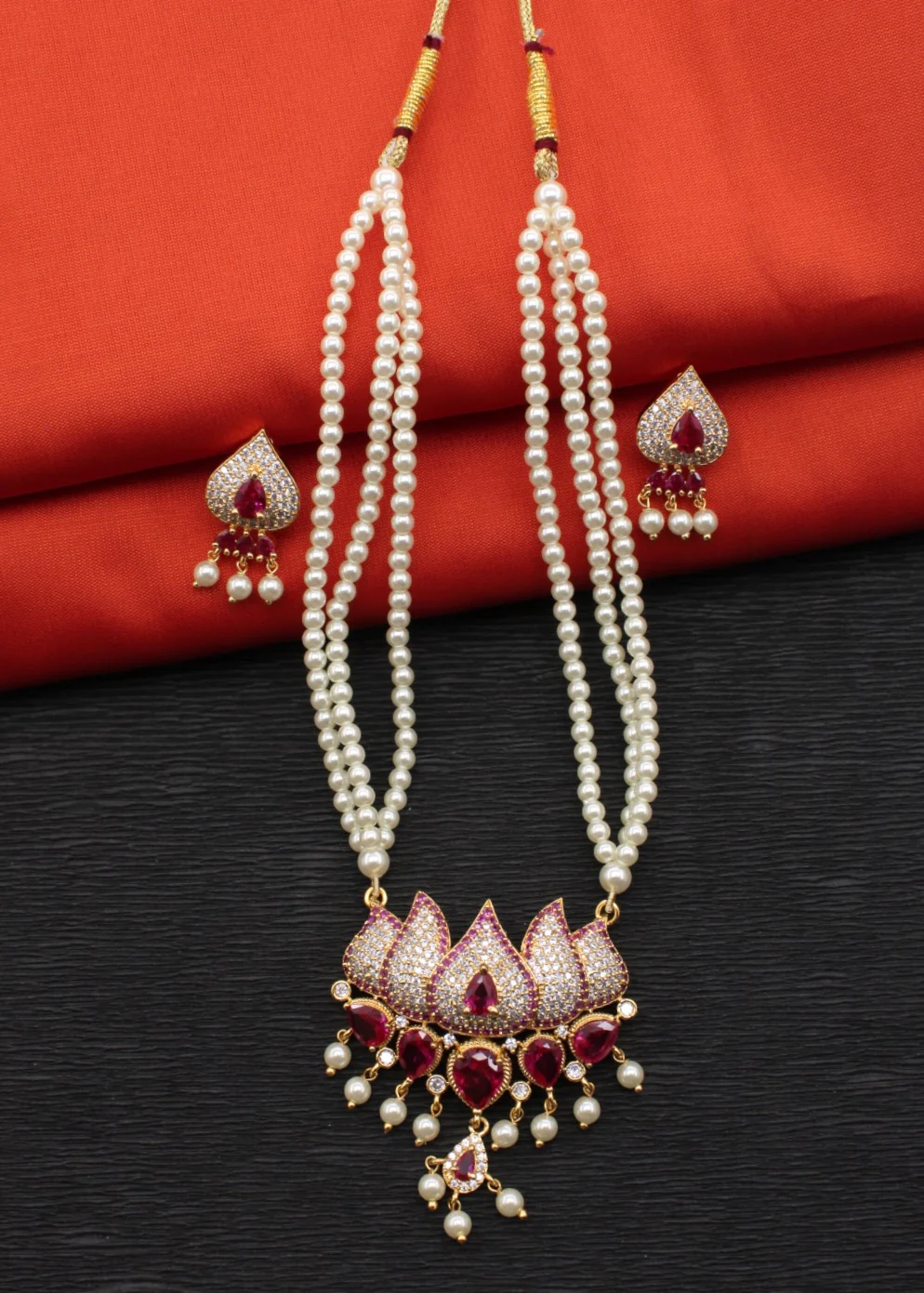 LOTUS DESIGNER MOTI NECKLACE - Image 8