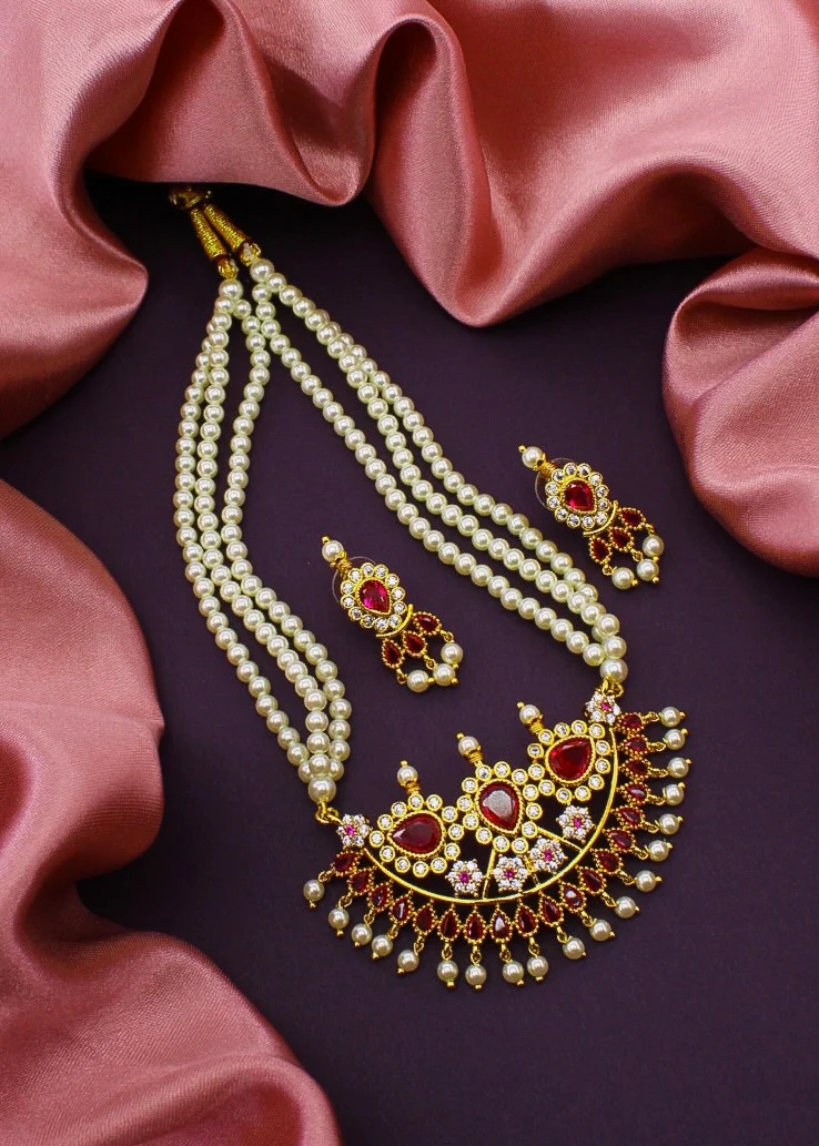 FLOWERET MOTI NECKLACE - Image 3