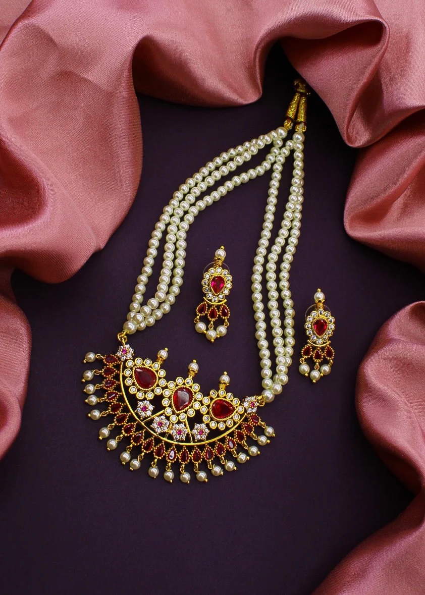 FLOWERET MOTI NECKLACE - Image 4