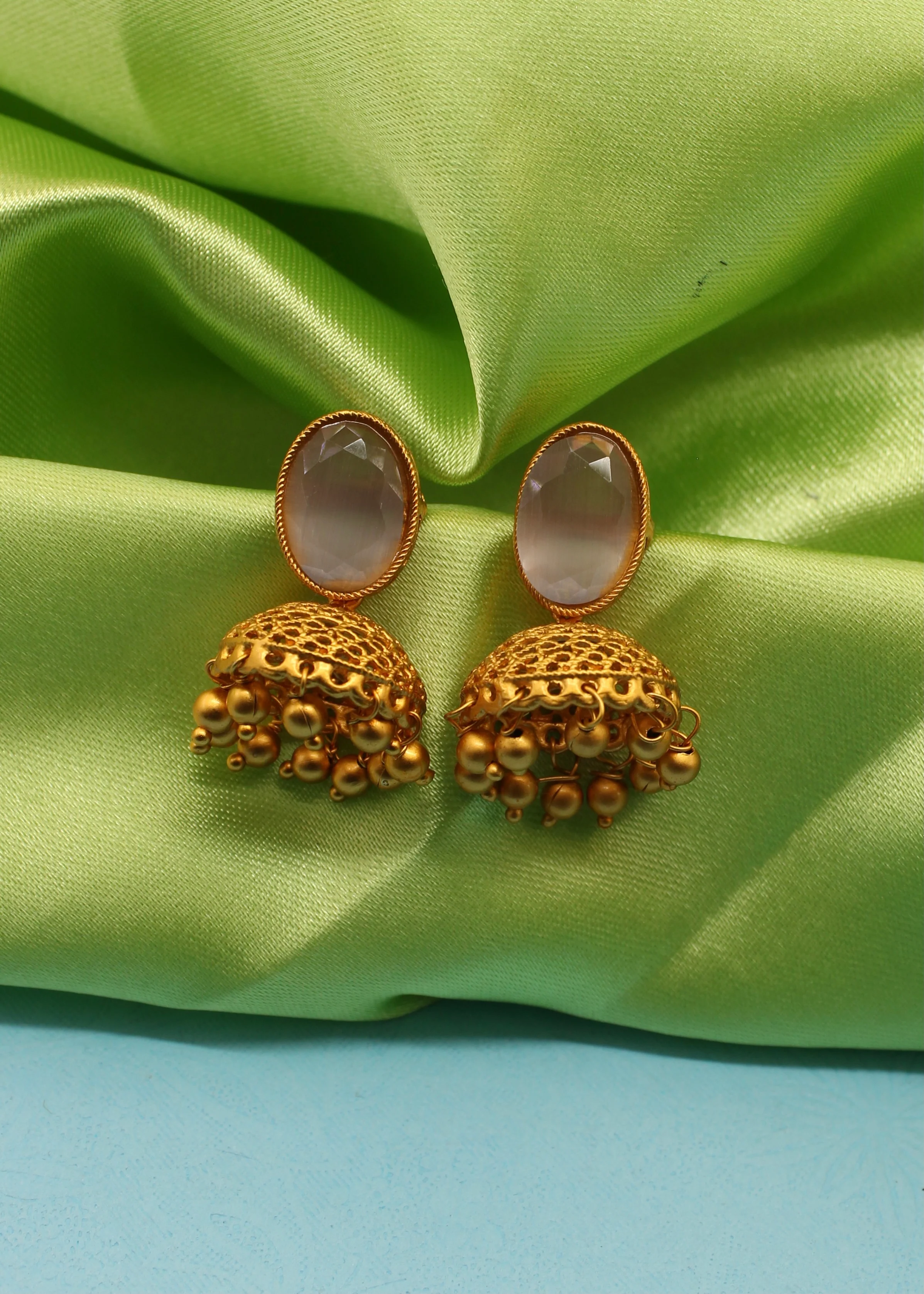 MULTI COLOURS JHUMKI EARRINGS - Image 3