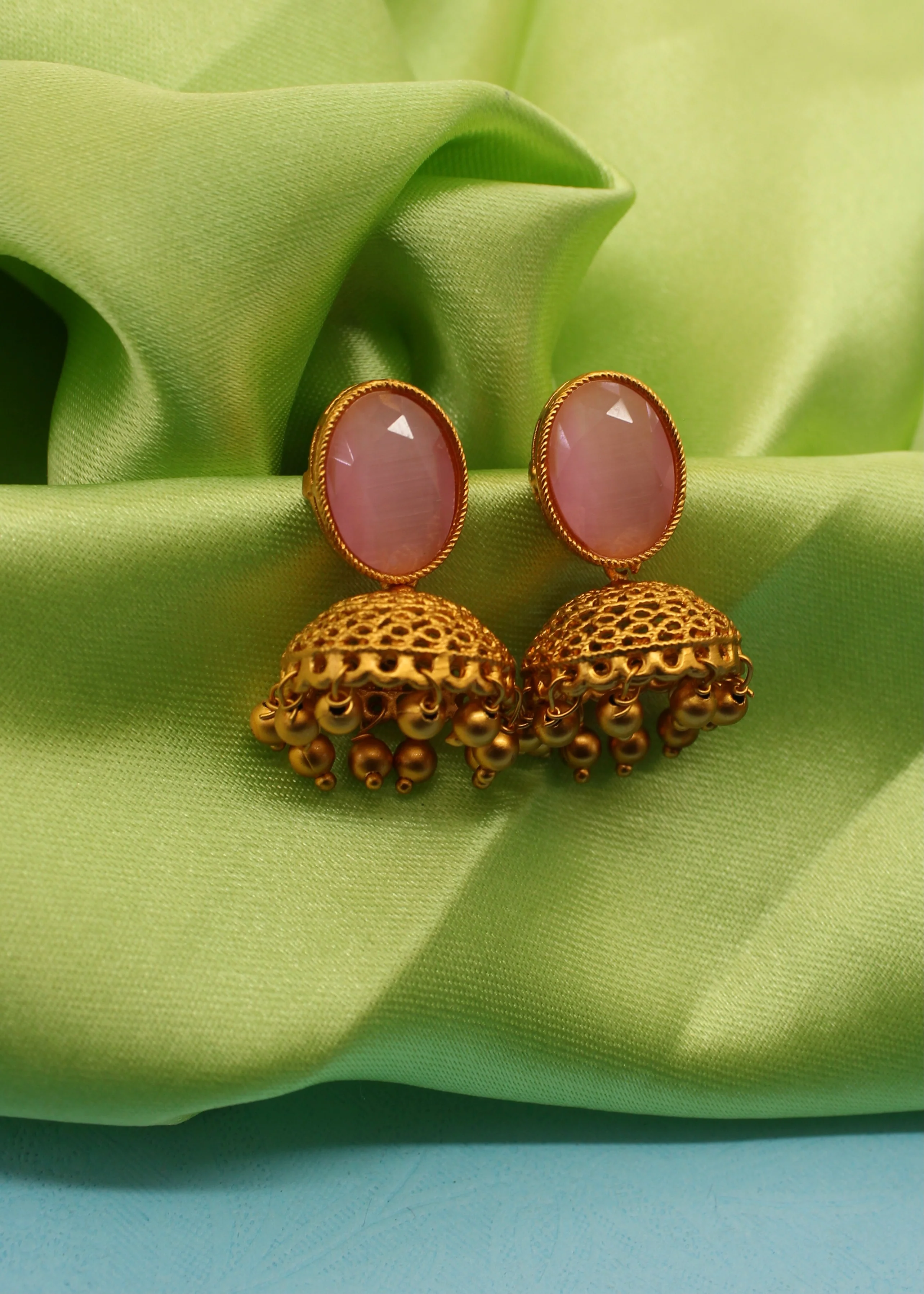 MULTI COLOURS JHUMKI EARRINGS - Image 4