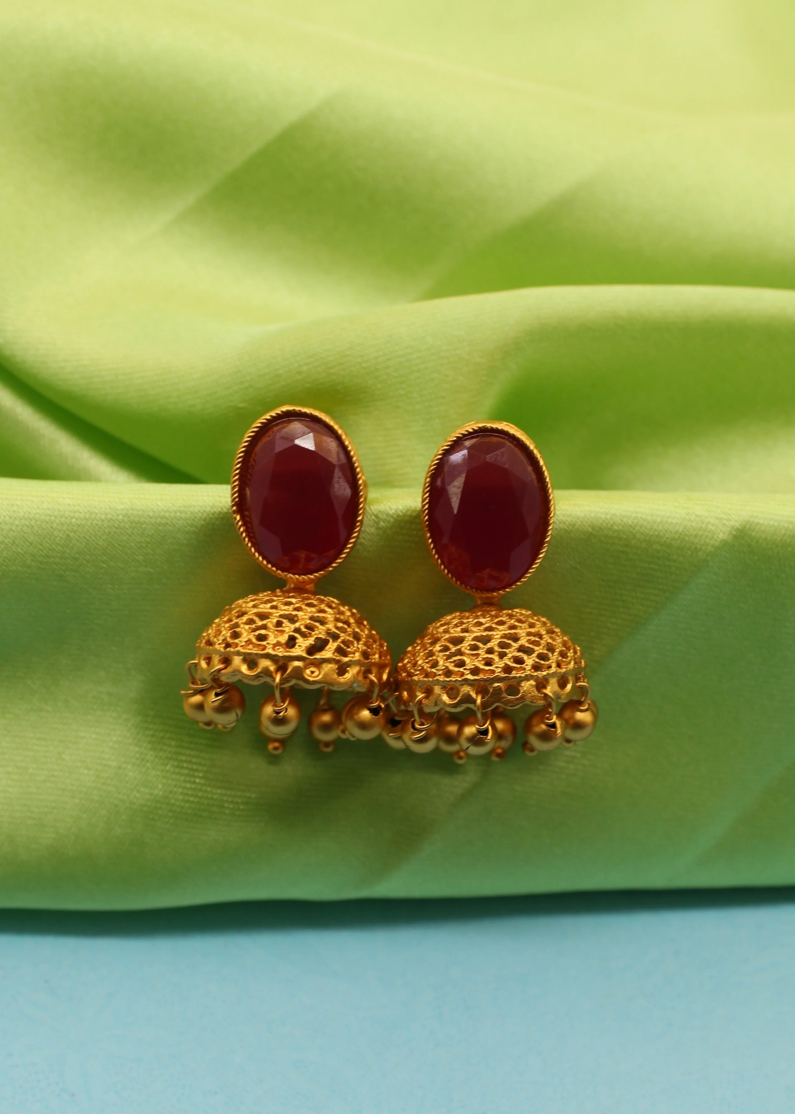 MULTI COLOURS JHUMKI EARRINGS - Image 5