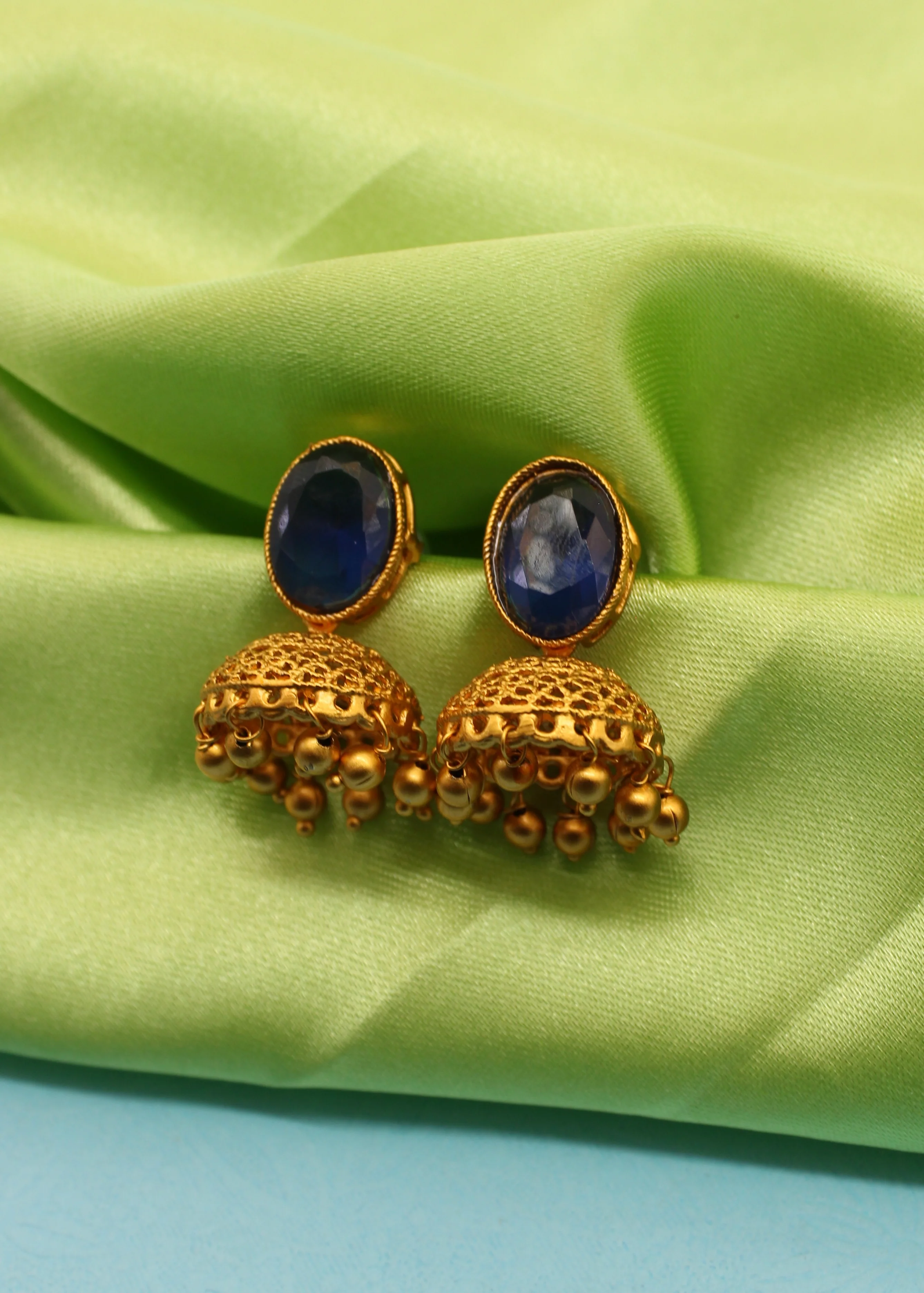MULTI COLOURS JHUMKI EARRINGS - Image 6