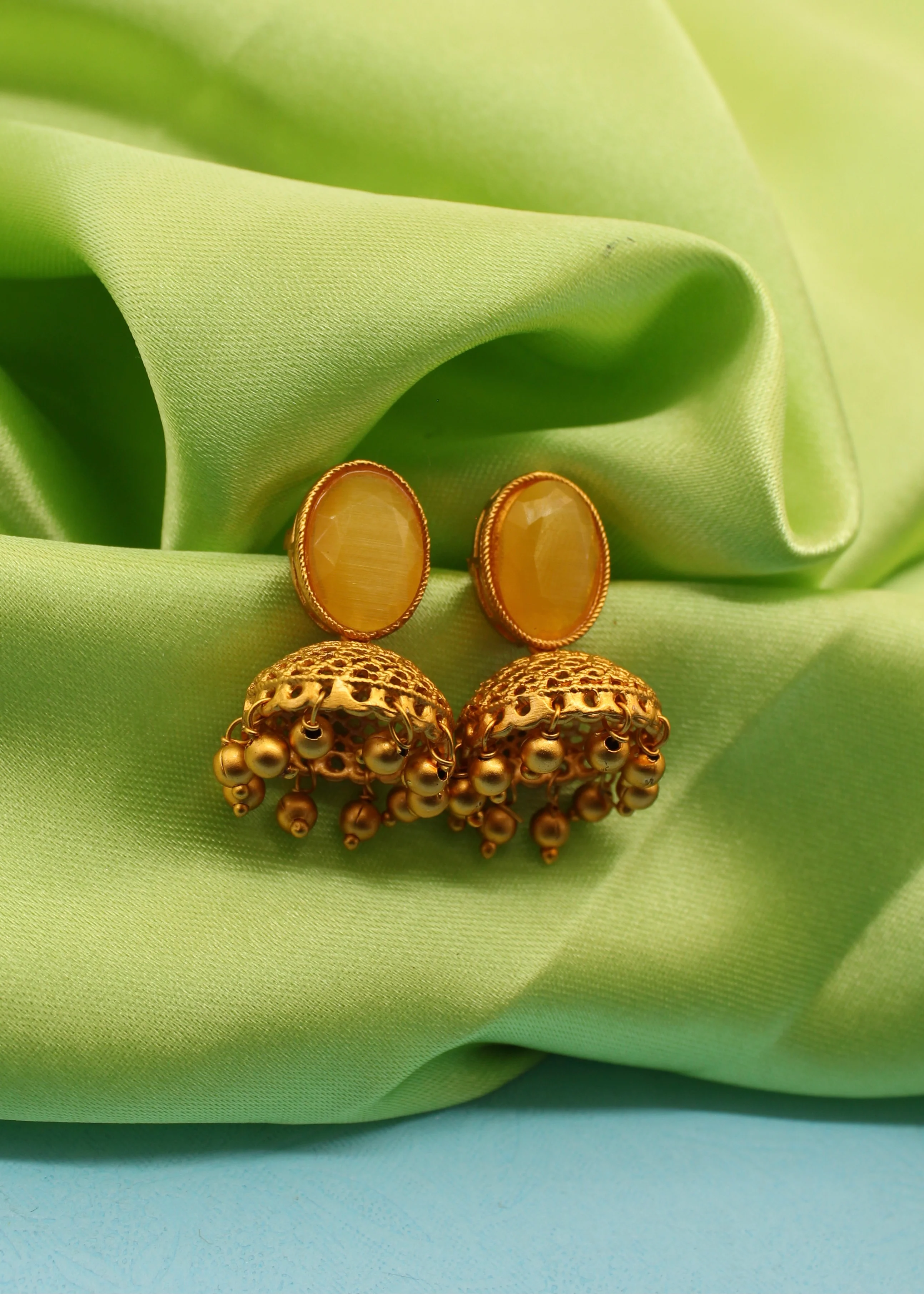 MULTI COLOURS JHUMKI EARRINGS - Image 7