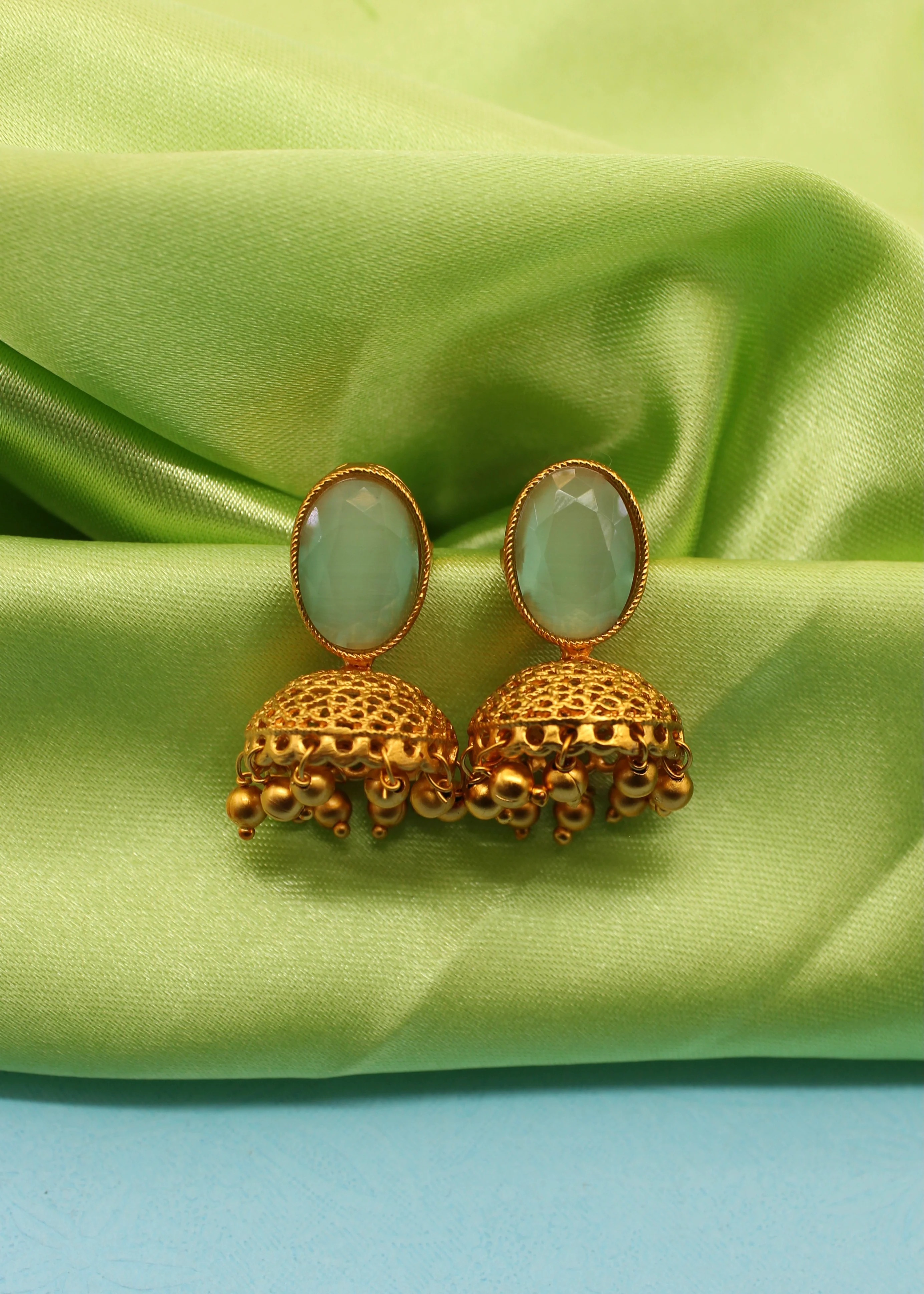MULTI COLOURS JHUMKI EARRINGS - Image 9