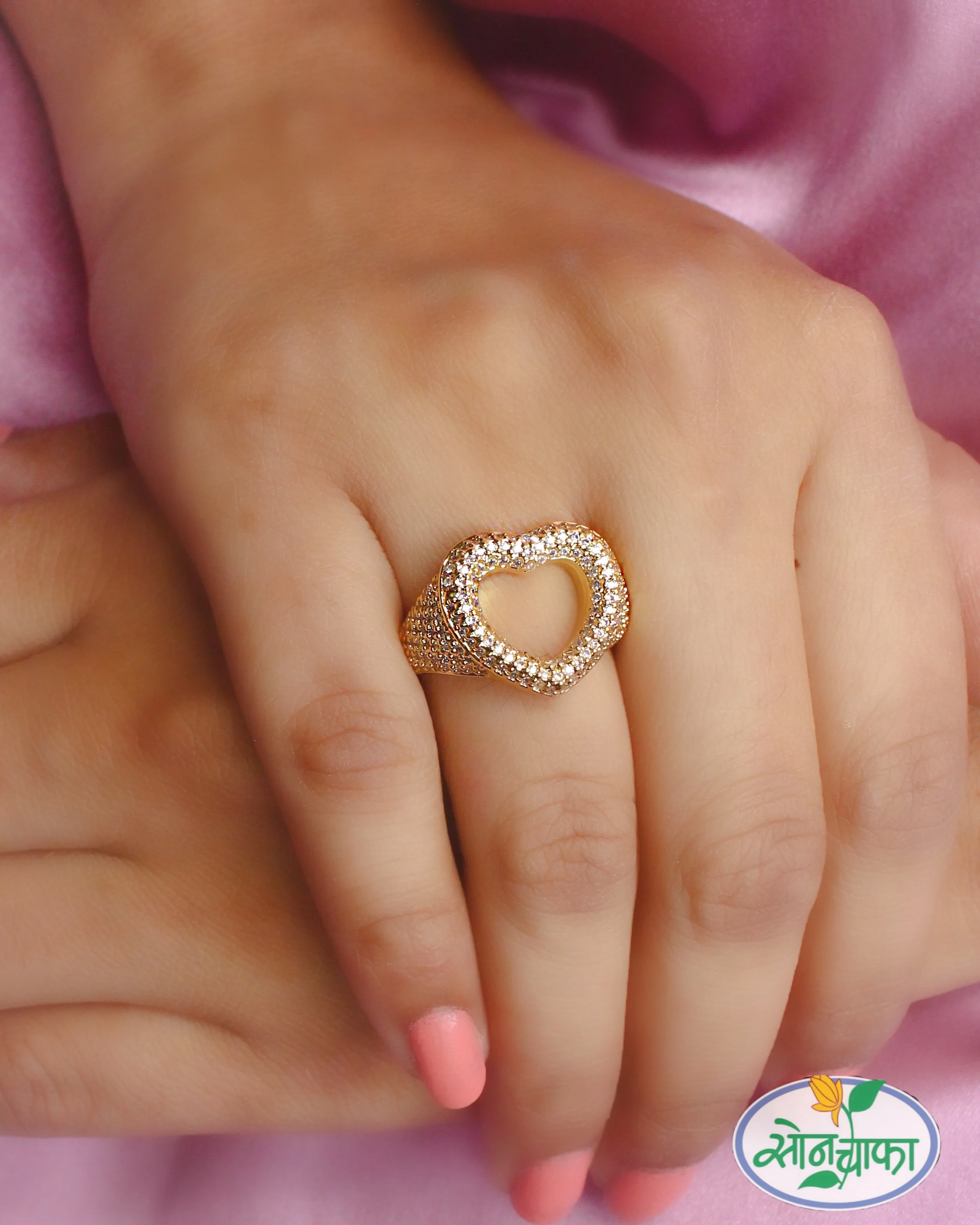 HEART SHAPE DESIGNER FINGER RING