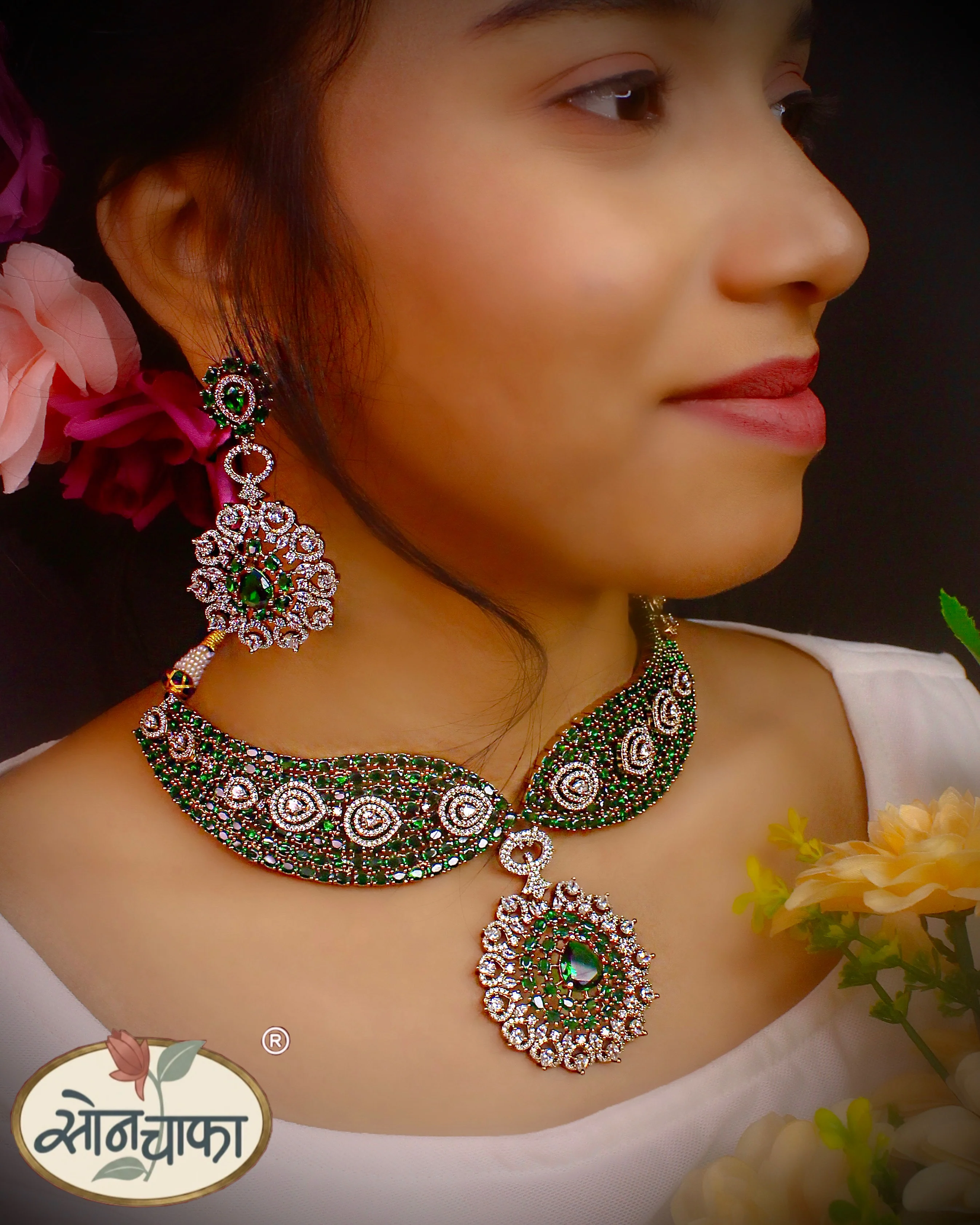 DROPLET STREAM RAJASI NECKLACE - Image 3