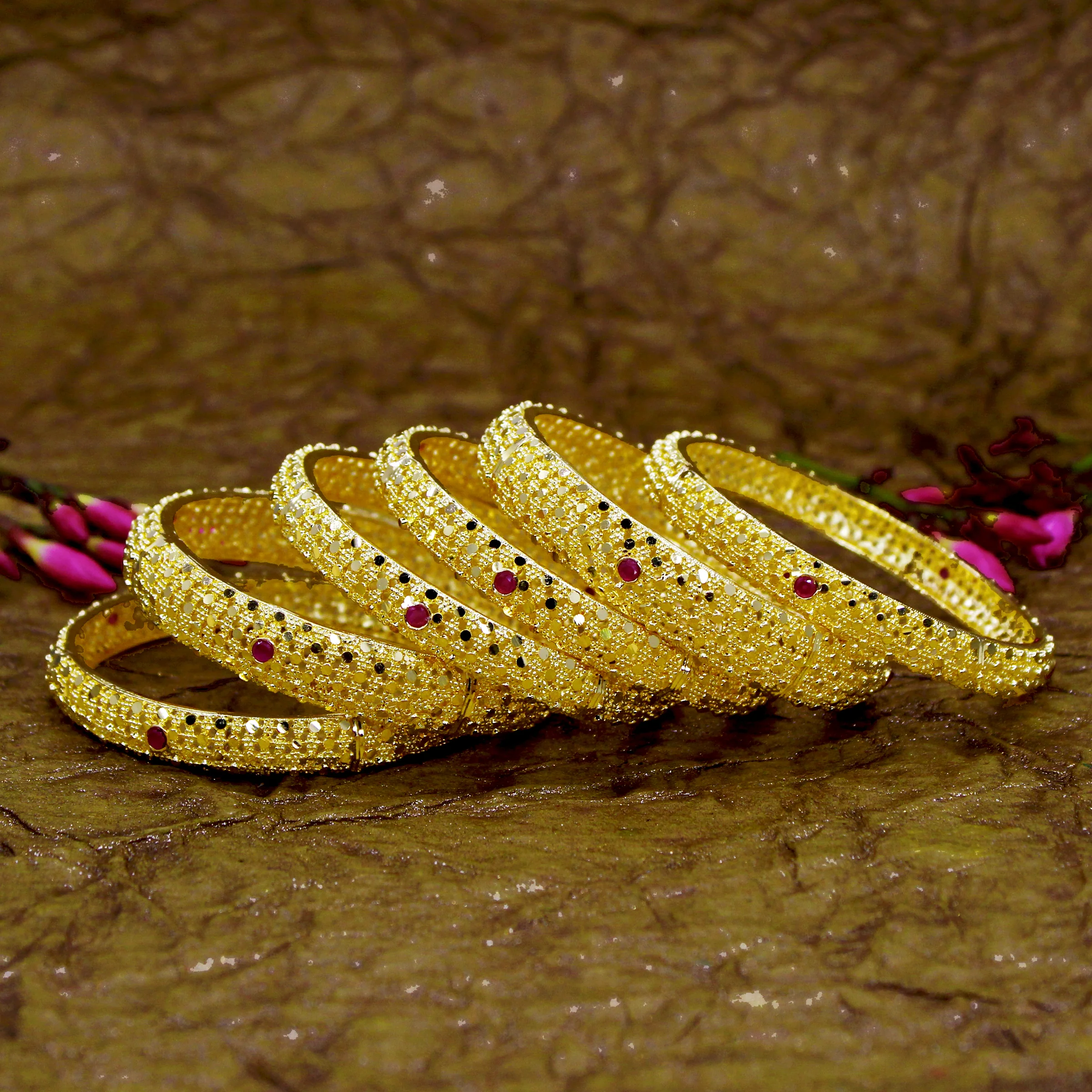 RUBY STONE 6 PC BANGLES - Image 13