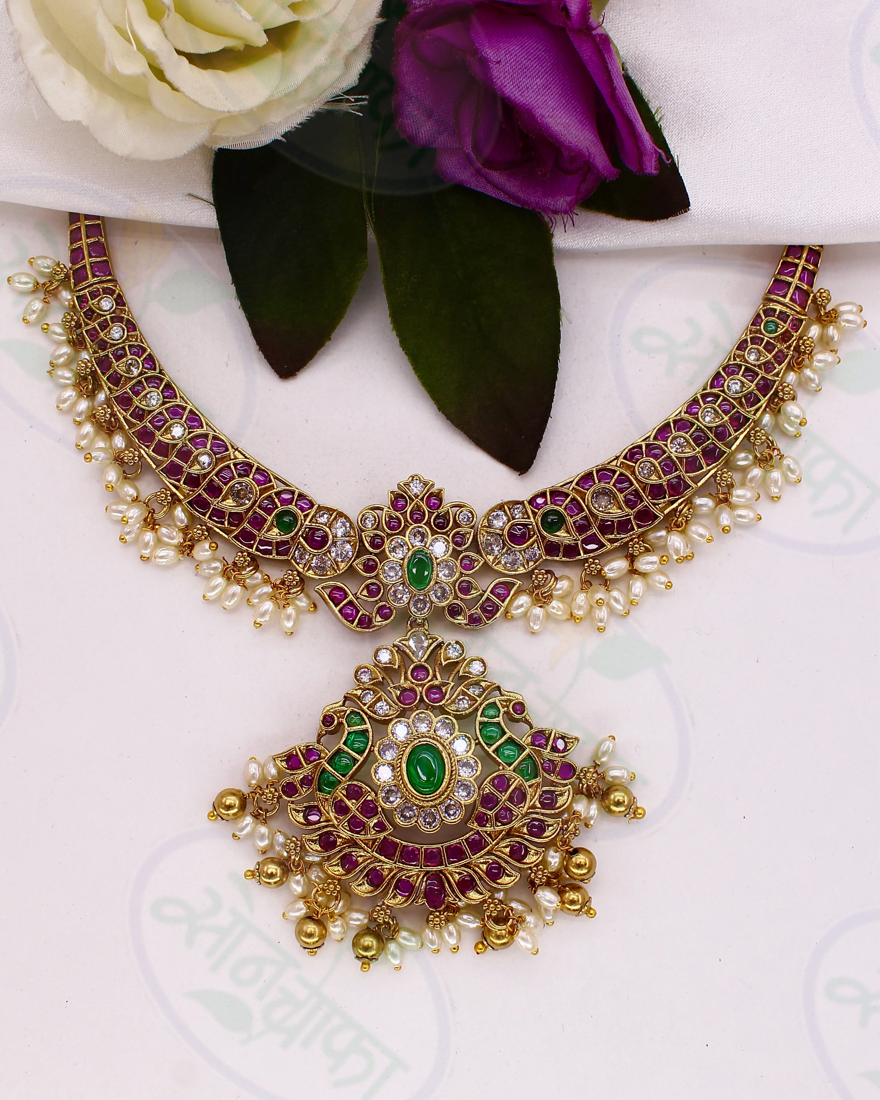 IMPRESSIVE PEACOCK DESIGNER NECKLACE - Image 2