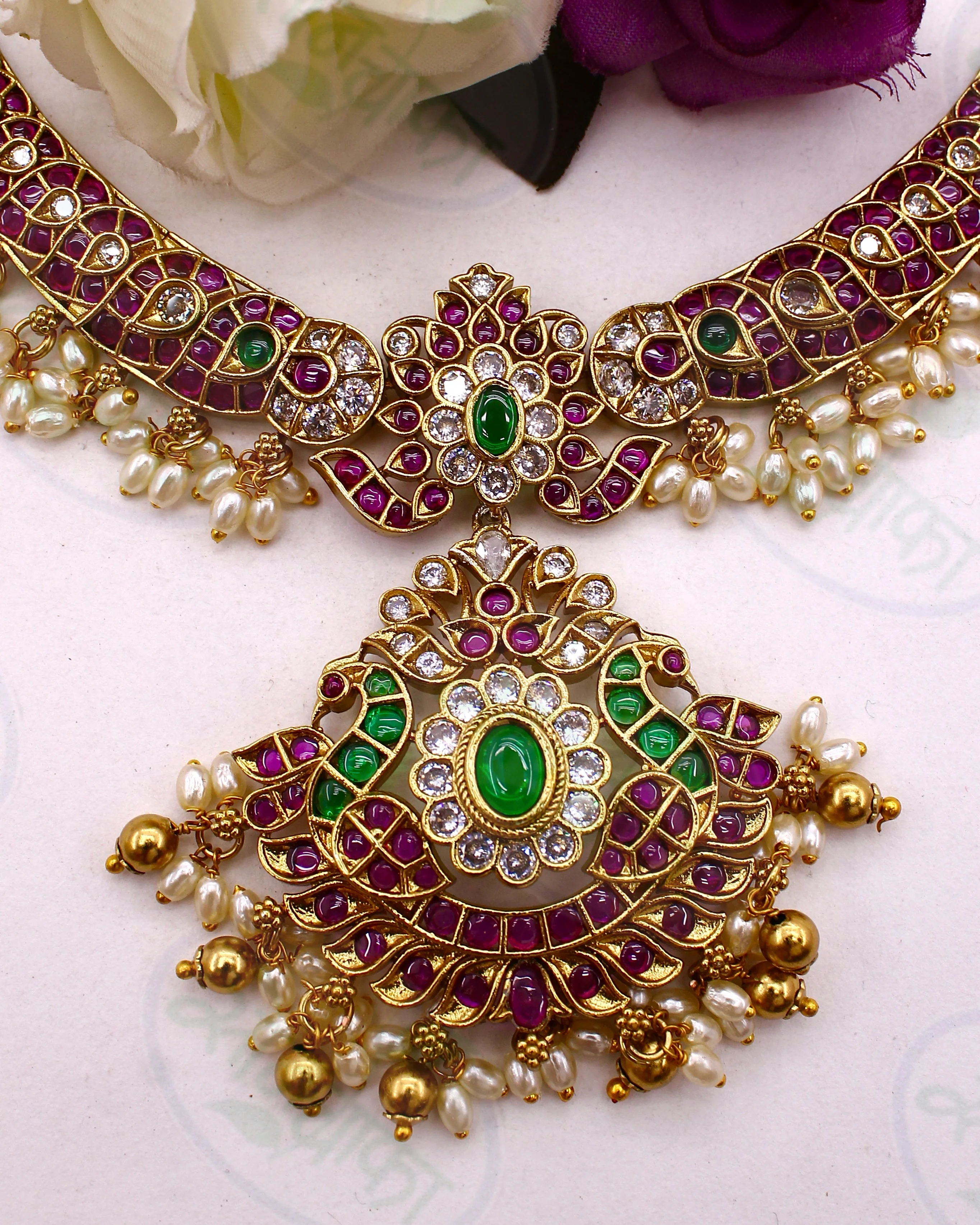 IMPRESSIVE PEACOCK DESIGNER NECKLACE - Image 3