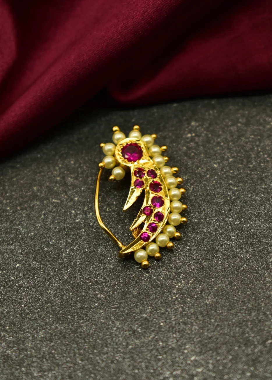 DESIGNER PEAFOWL PINK NATH - Image 2