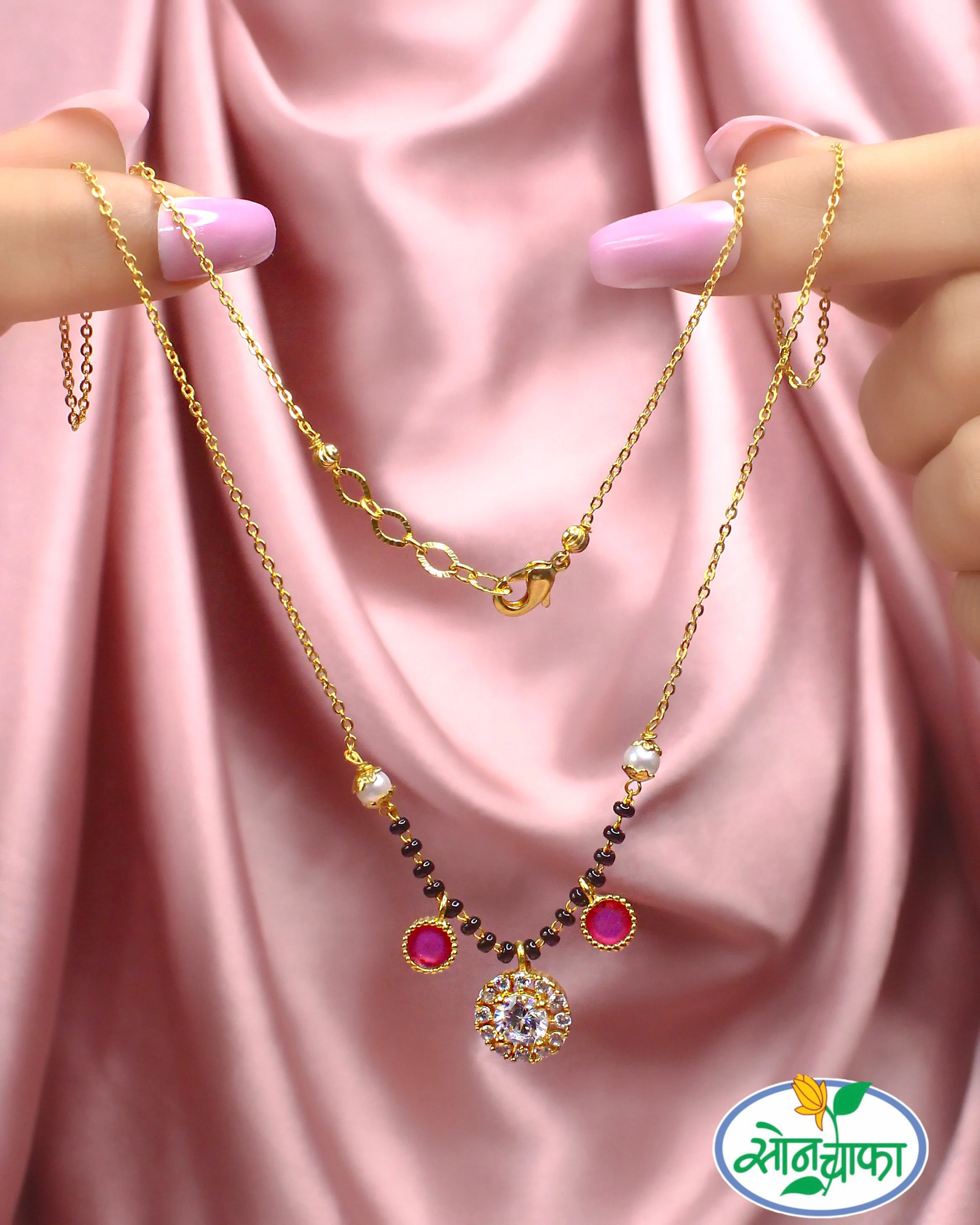 PINK STONE DESIGNER MANGALSUTRA - Image 2