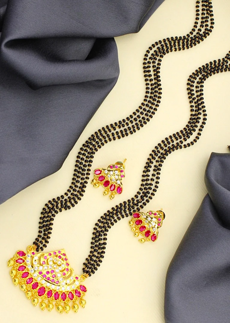 CLASSY GOLDEN BEADS MANGALSUTRA - Image 2