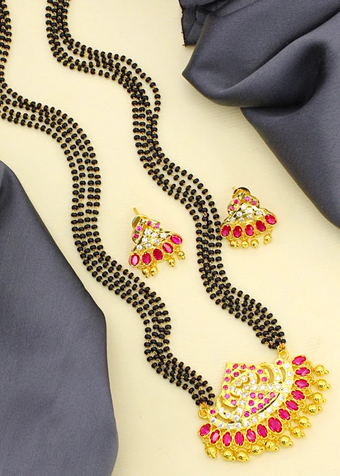 CLASSY GOLDEN BEADS MANGALSUTRA - Image 3