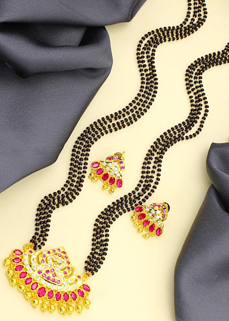 CLASSY GOLDEN BEADS MANGALSUTRA - Image 4