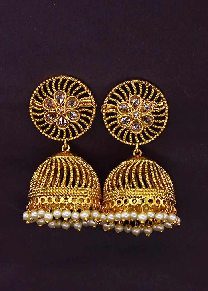 FLORAL ANTIQUE JHUMKI - Image 4