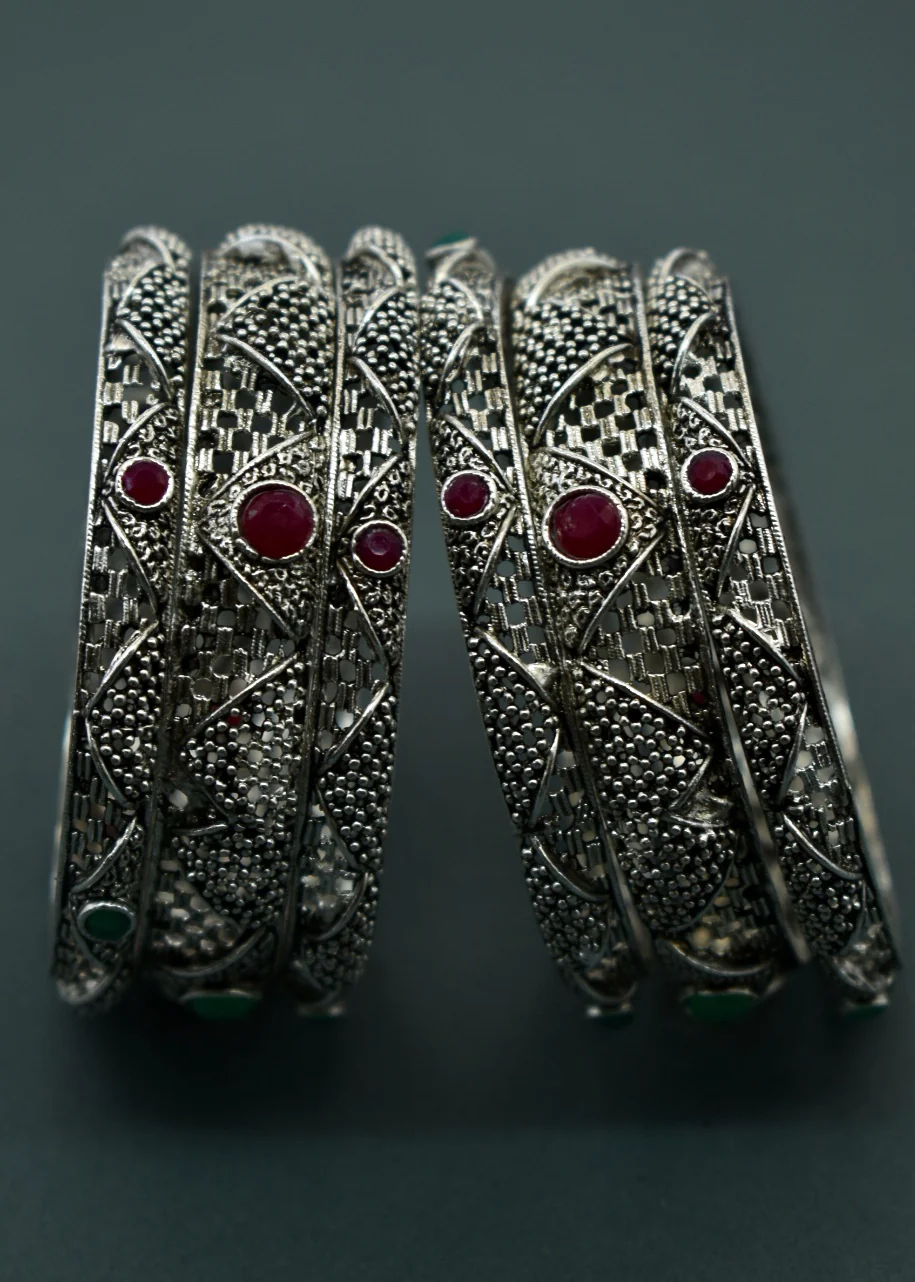 STYLISH OXIDISED DESIGNER BANGLES - Image 2