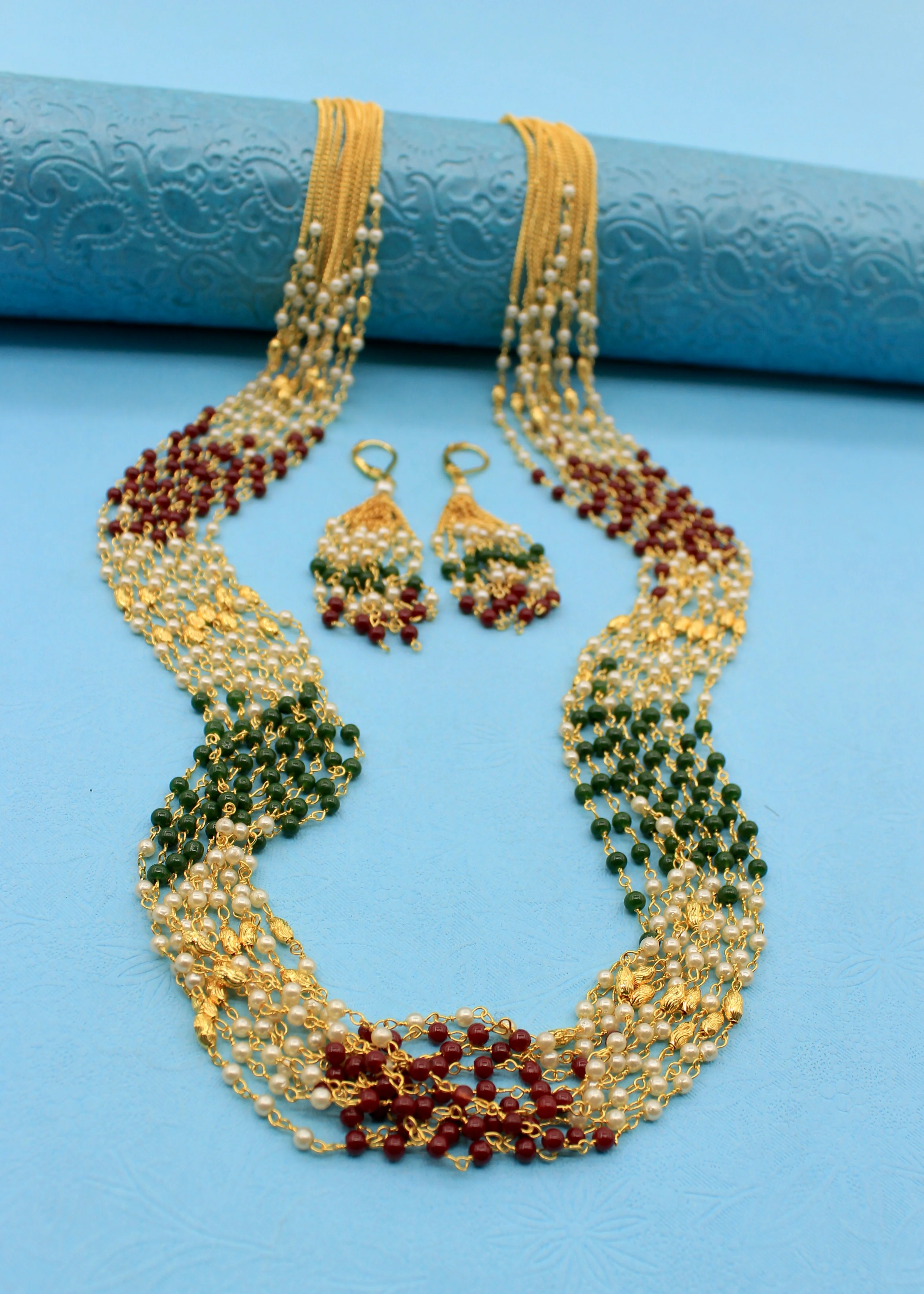 MULTI COLOUR MOTI NECKLACE - Image 2