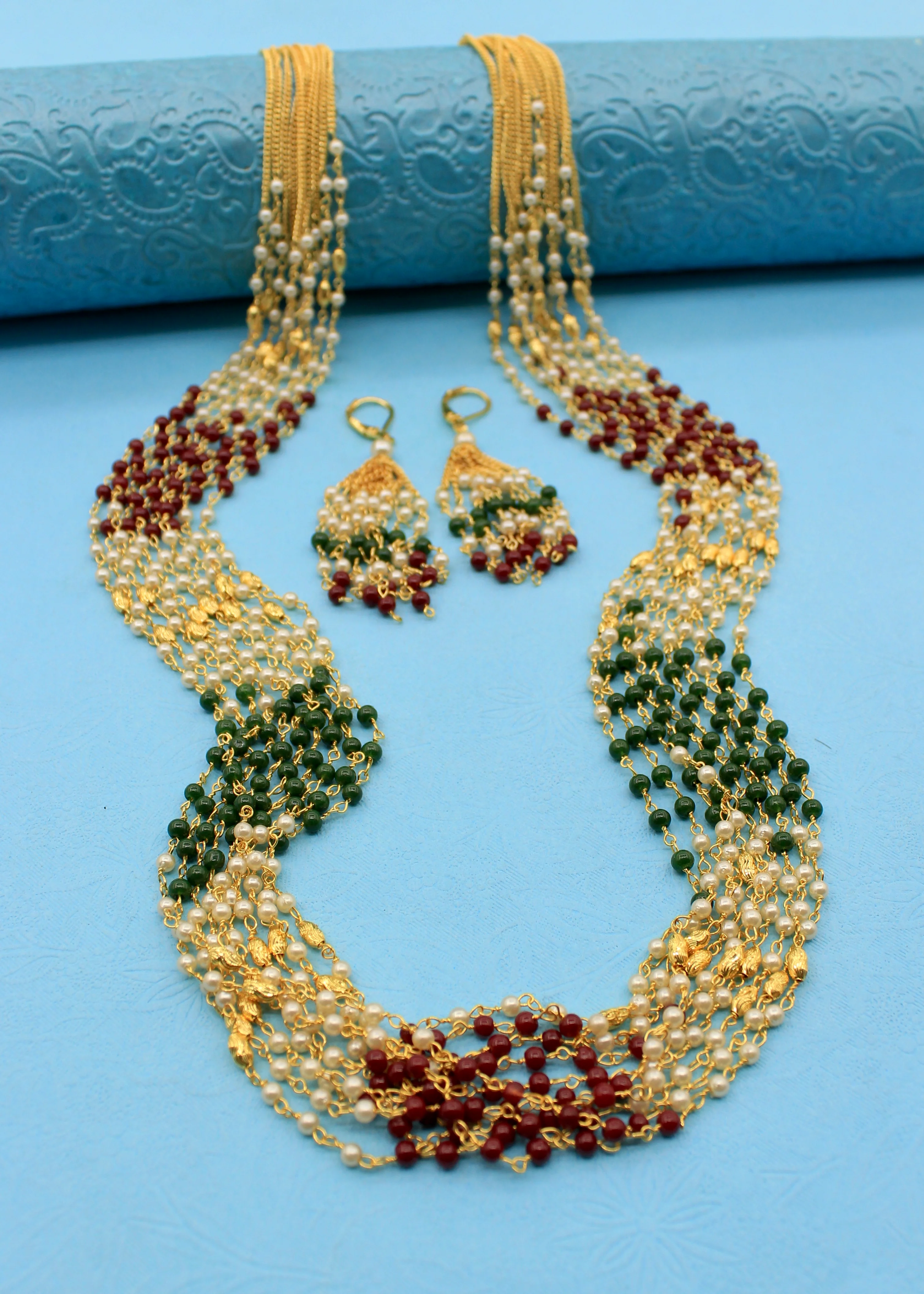 MULTI COLOUR MOTI NECKLACE - Image 3