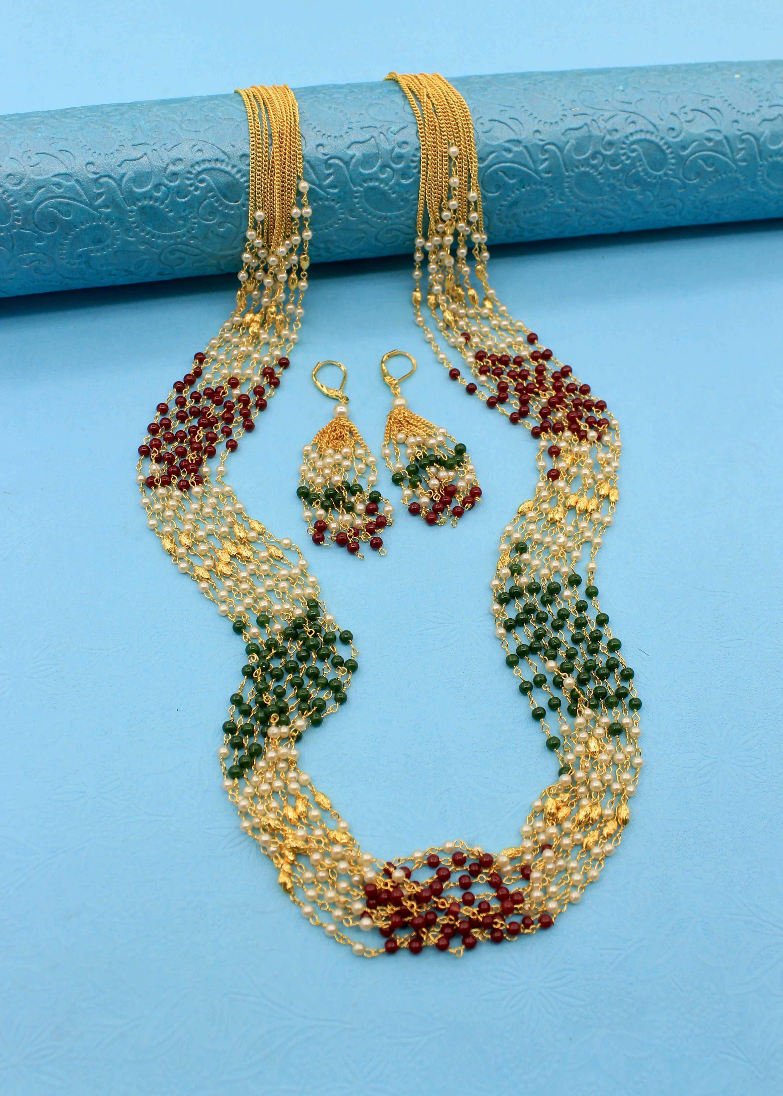 MULTI COLOUR MOTI NECKLACE - Image 4