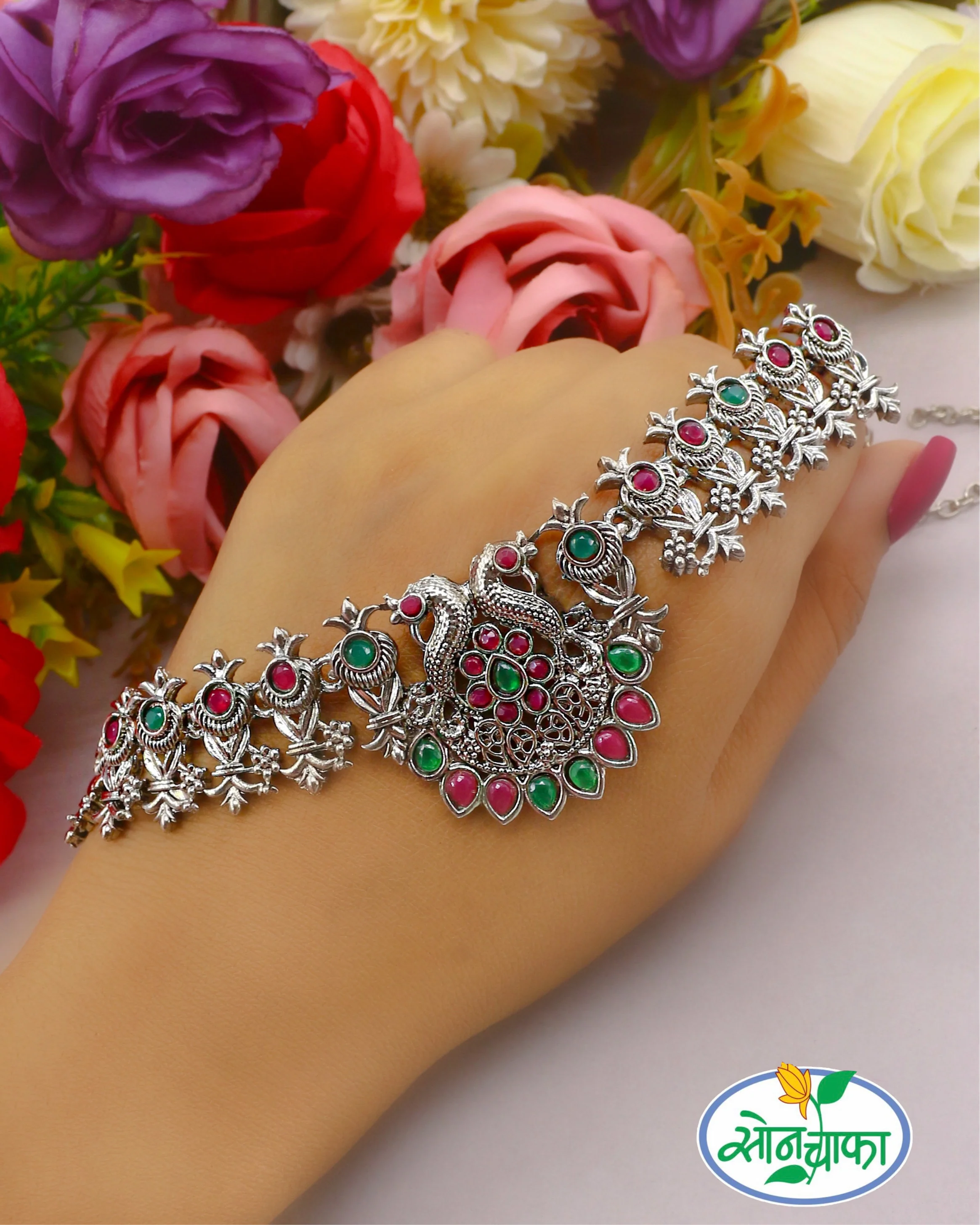 TRENDY PEACOCK OXIDISED WAKI