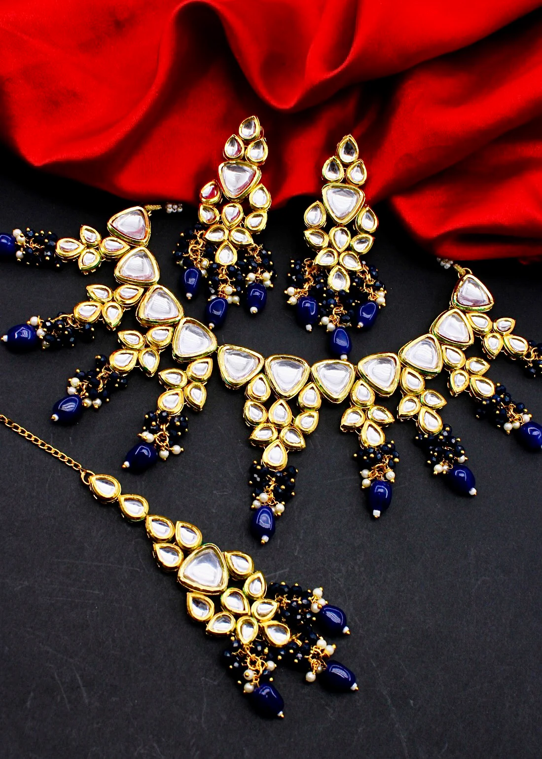 GLAMOROUS KUNDAN NECKLACE SET - Image 12