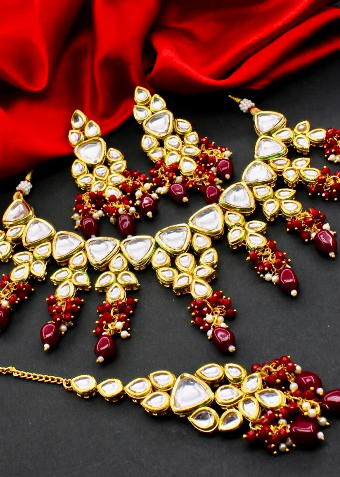 GLAMOROUS KUNDAN NECKLACE SET - Image 6