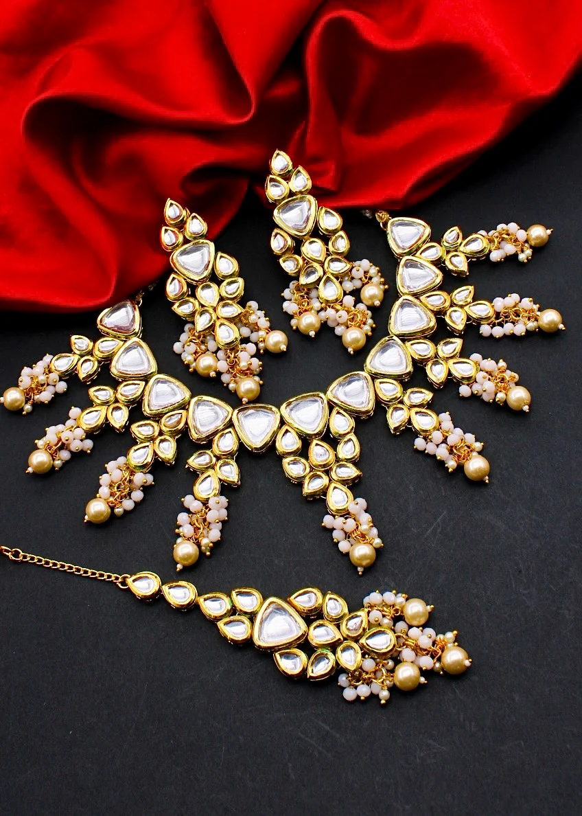 GLAMOROUS KUNDAN NECKLACE SET - Image 7