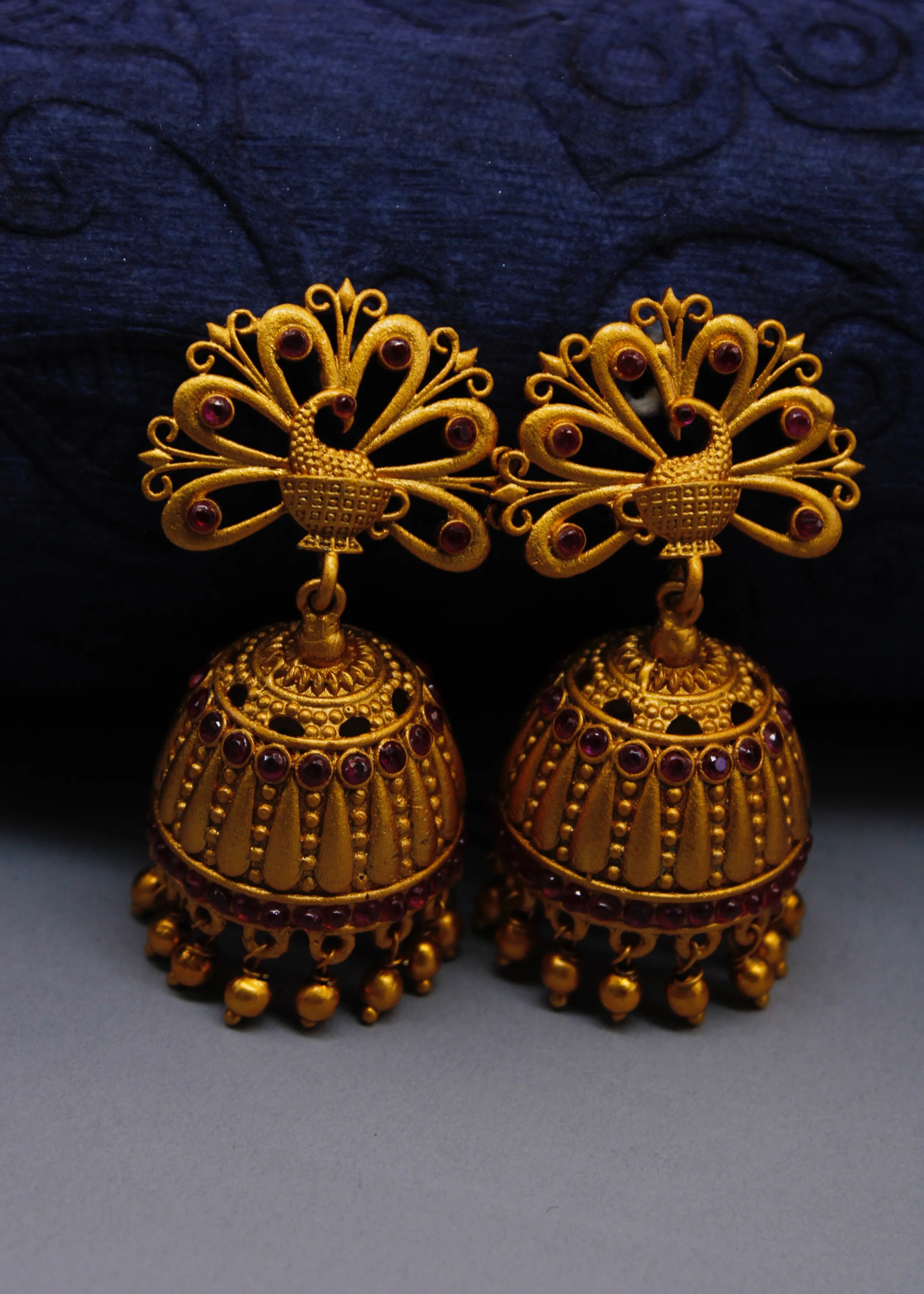 PEACOCK MATTE JHUMKA - Image 7