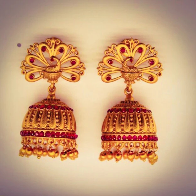PEACOCK MATTE JHUMKA - Image 9